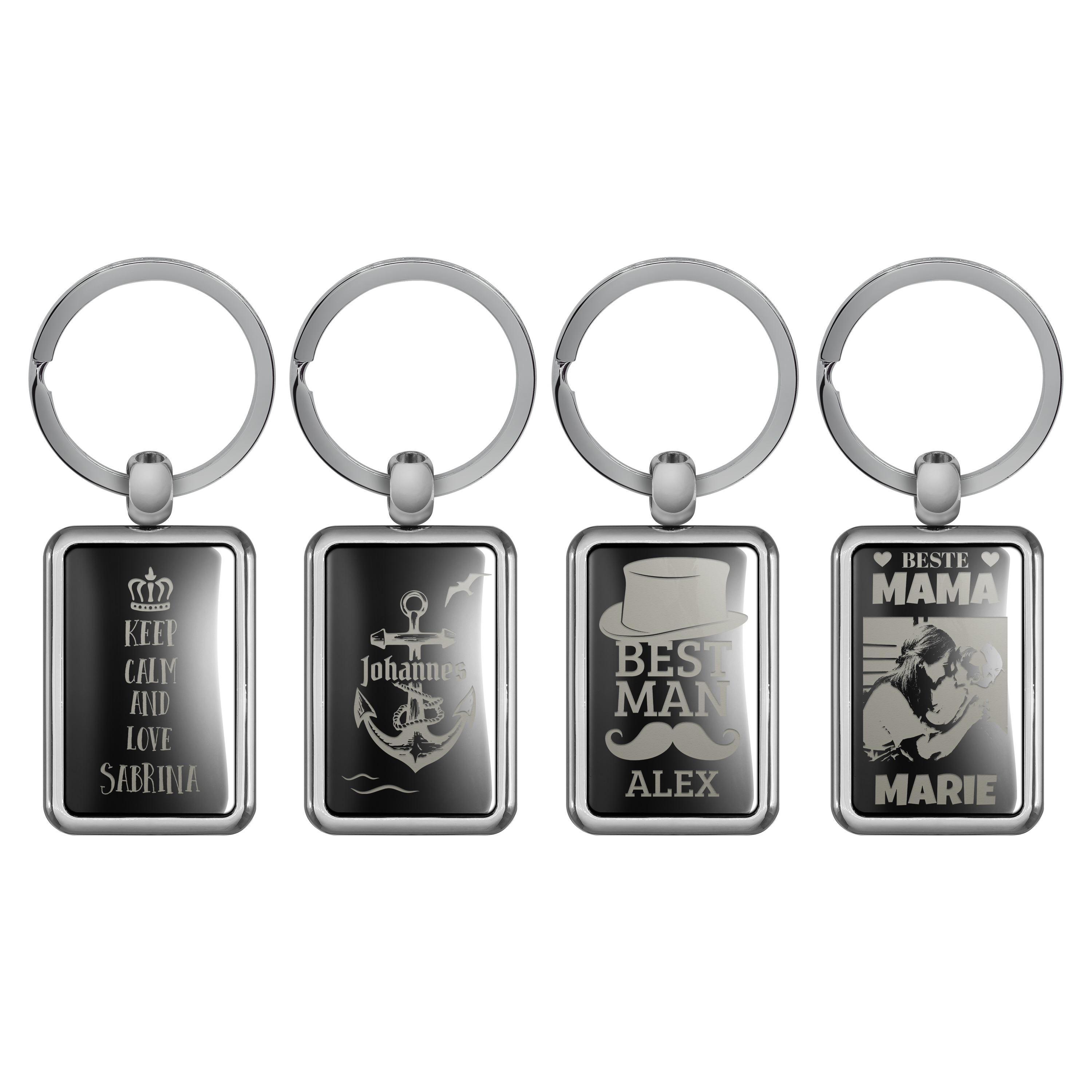 Schlüsselanhänger "Rechteck" Gravur 6