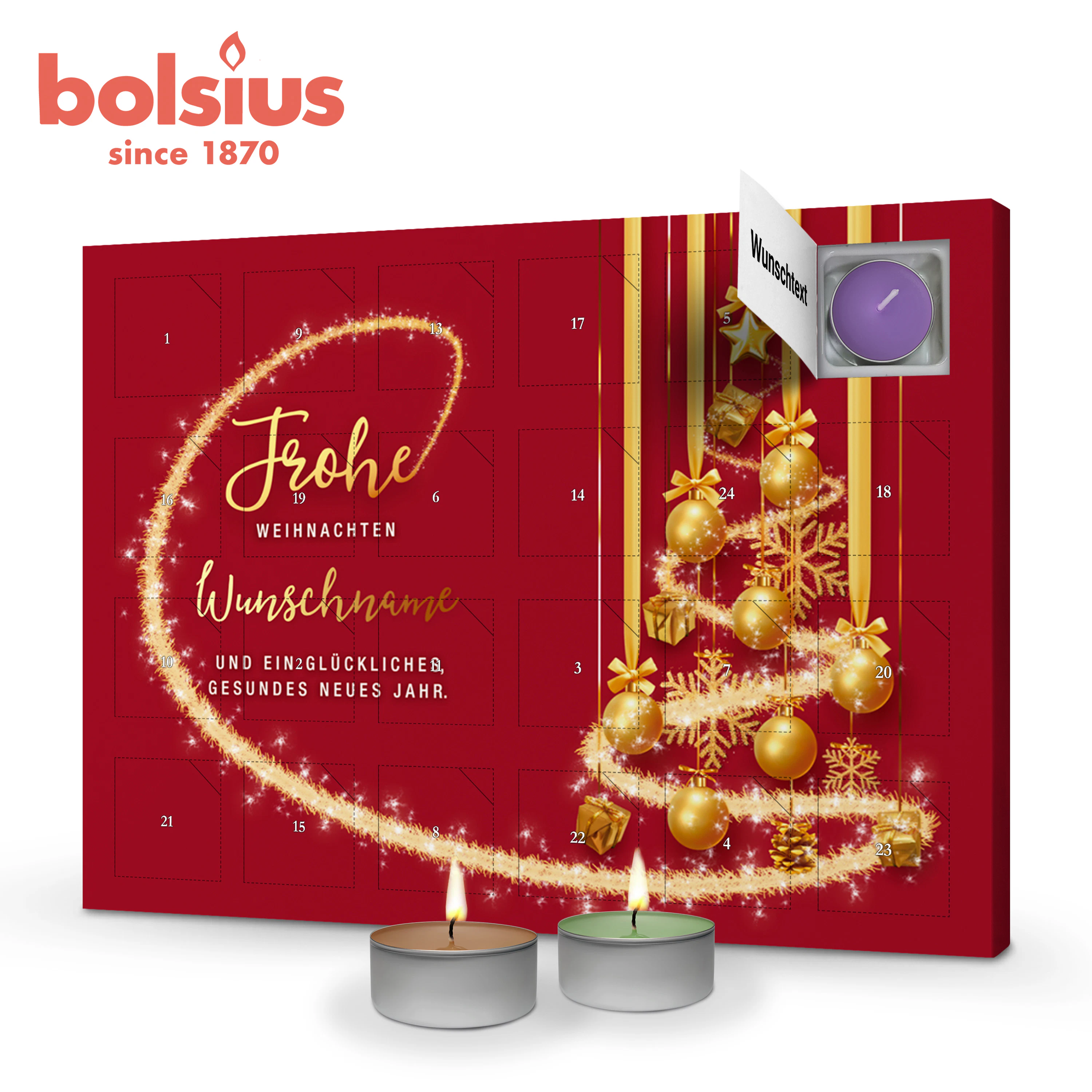 Namens-Adventskalender Duftkerze 1