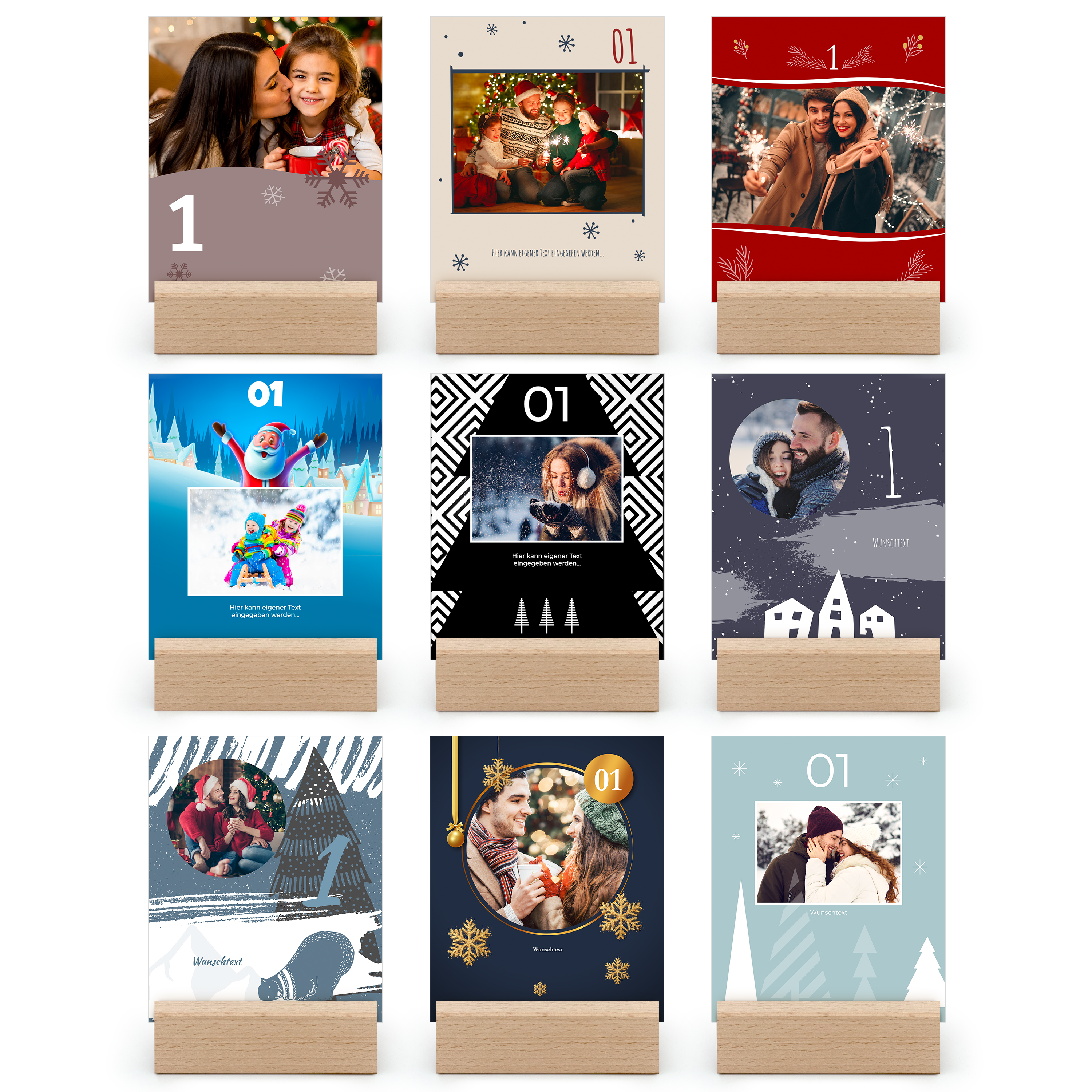 Adventskalender mit Holzaufsteller - Standard 5