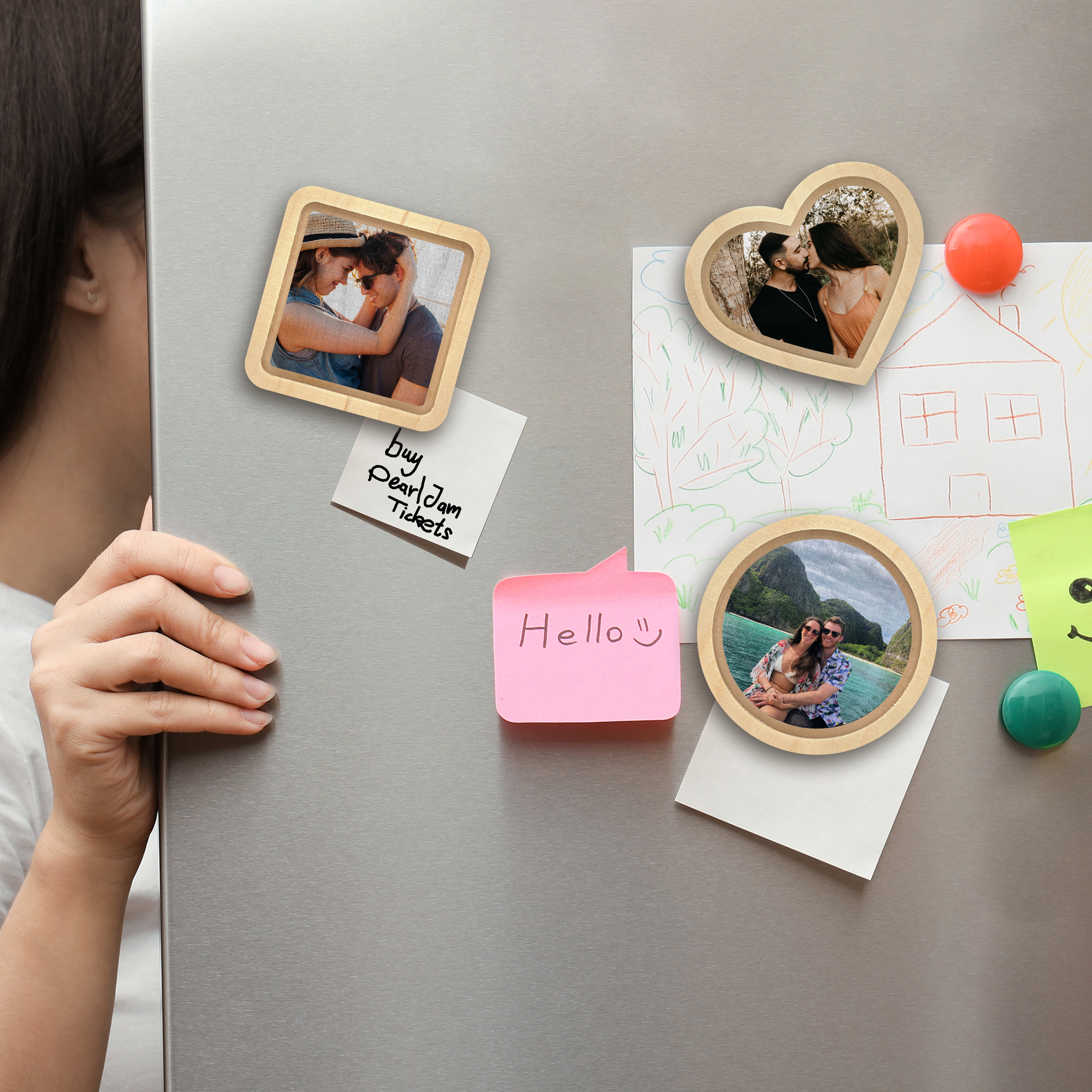 Fotomagnet "Holzrahmen" Rund 6