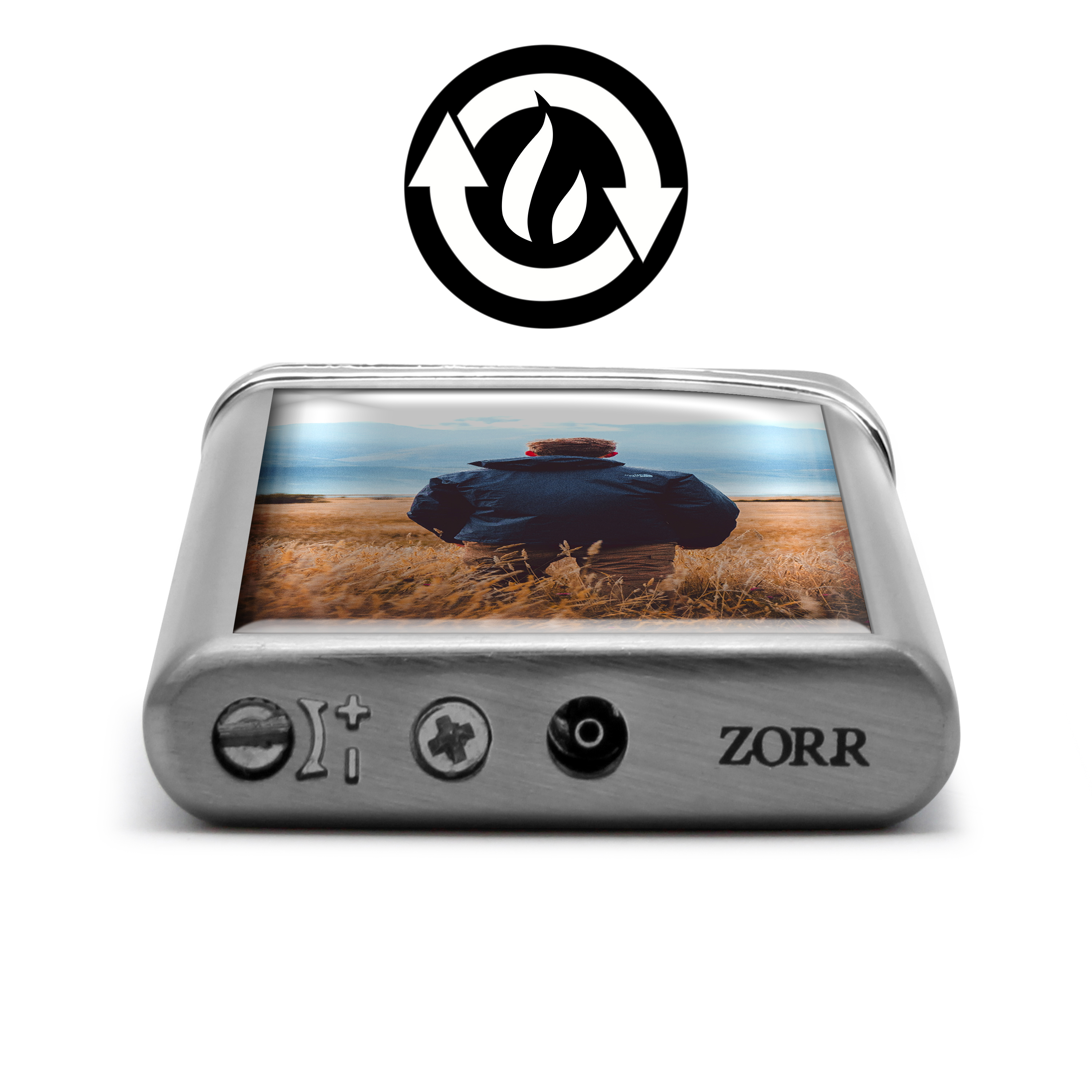 Metall-Feuerzeug Silber 4