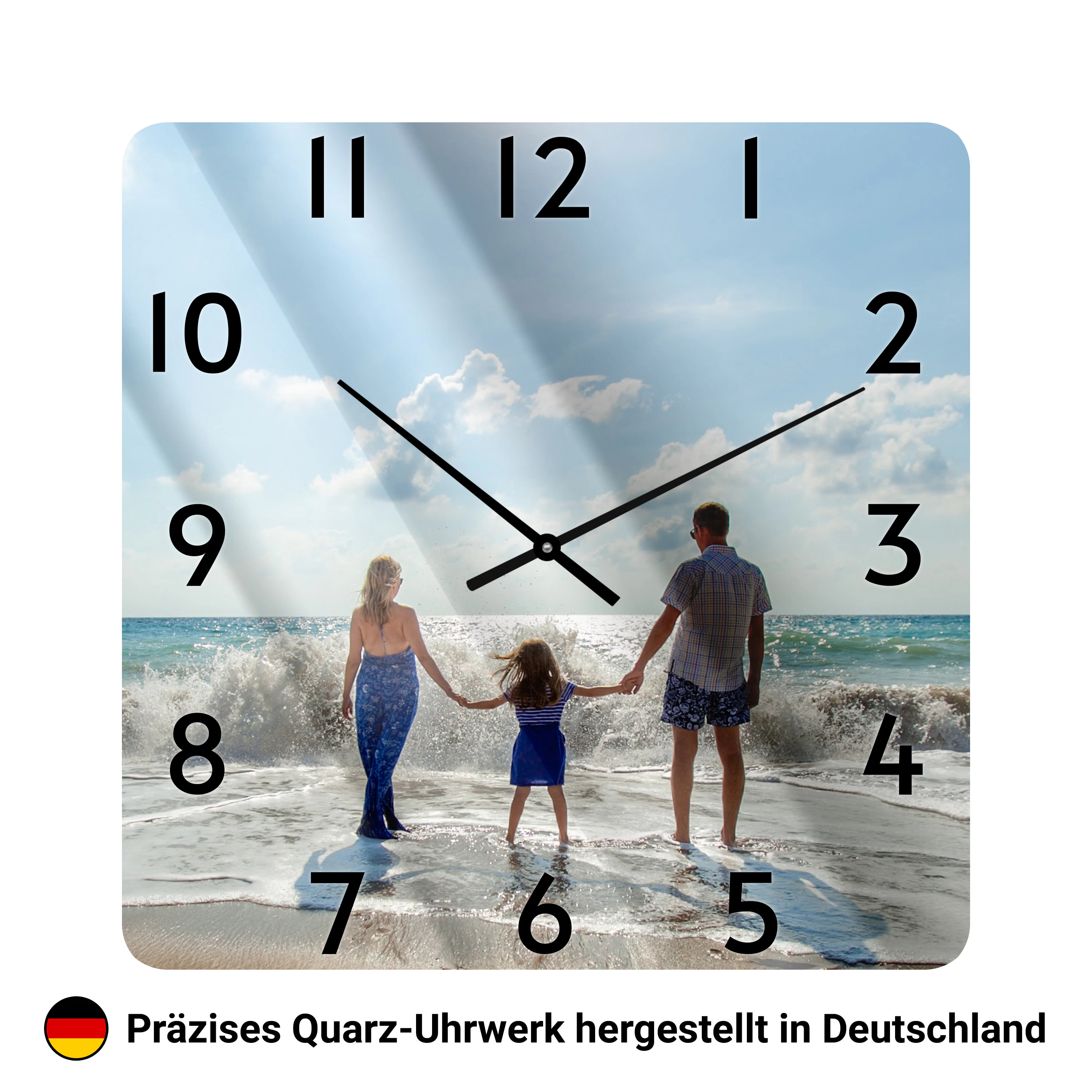 Wanduhr eckig klein (26 cm) Acrylglas 1