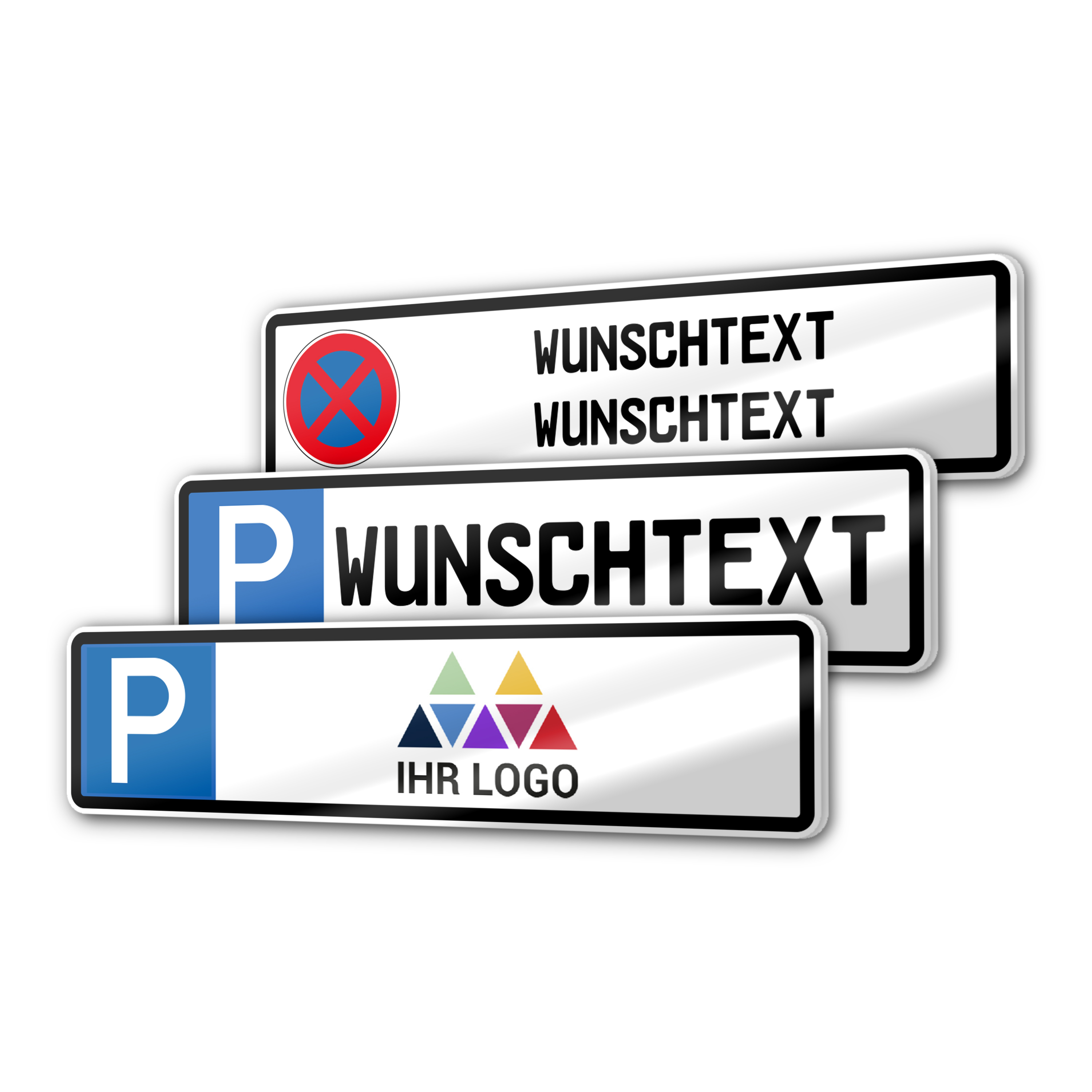 Parkschilder schmal 15 cm x 3,8 cm PVC Hartschaum 5 mm 1