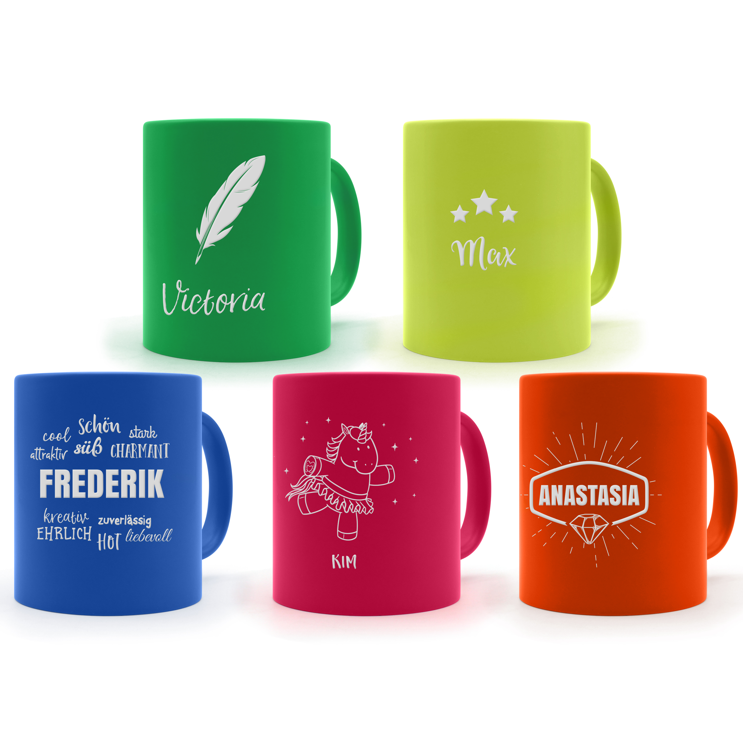 Neon-Tasse - Gravur Neon Blau 4