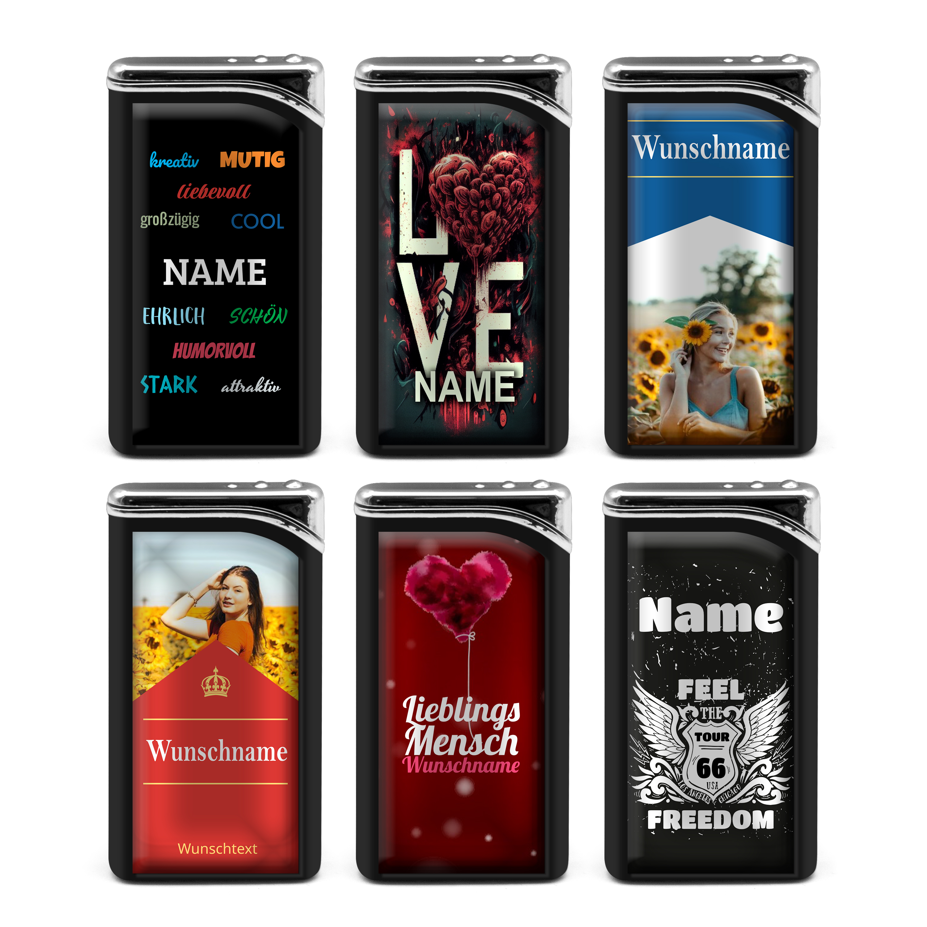 Metall-Feuerzeug Schwarz 5