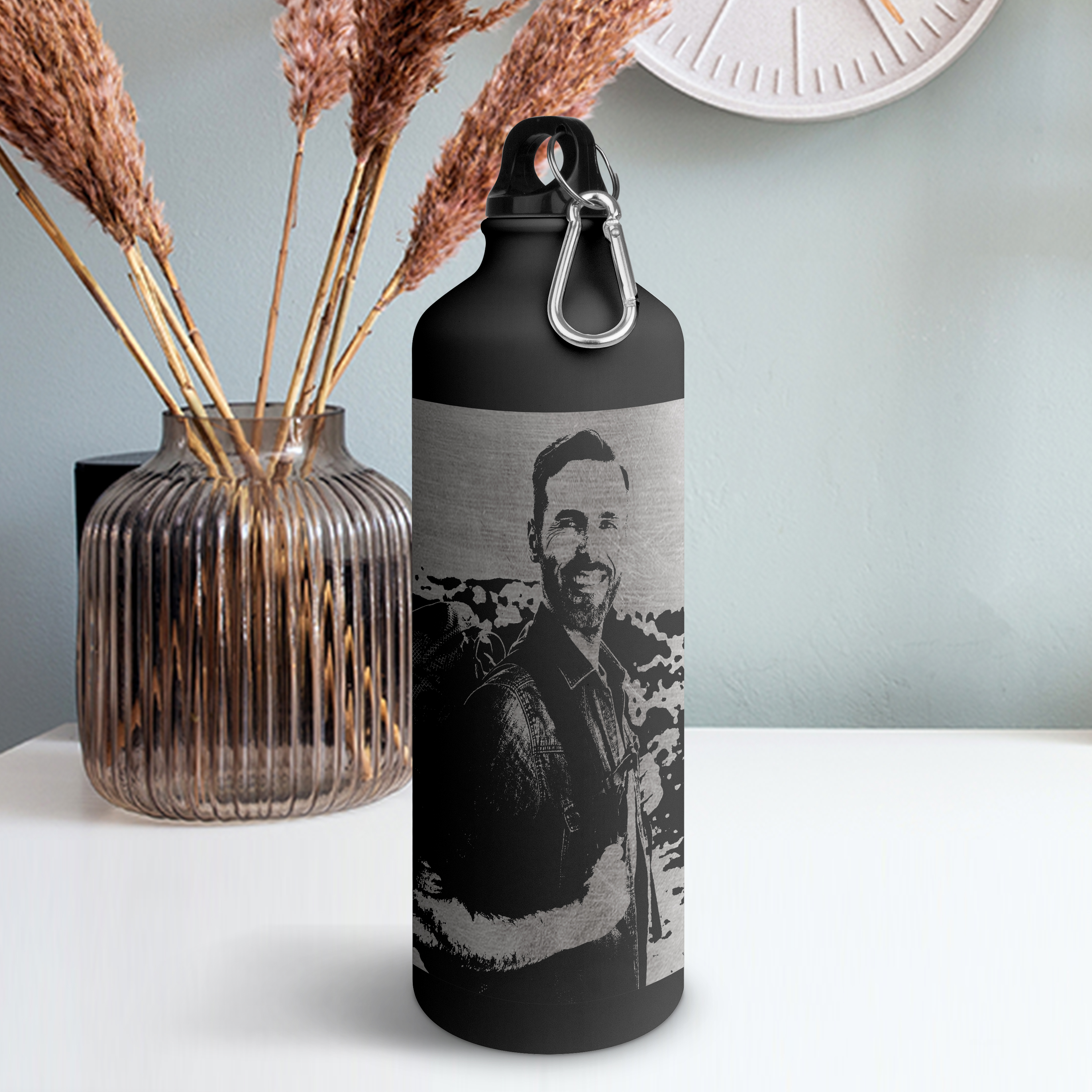 Trinkflasche Gravur 0,8 Liter Schwarz 5