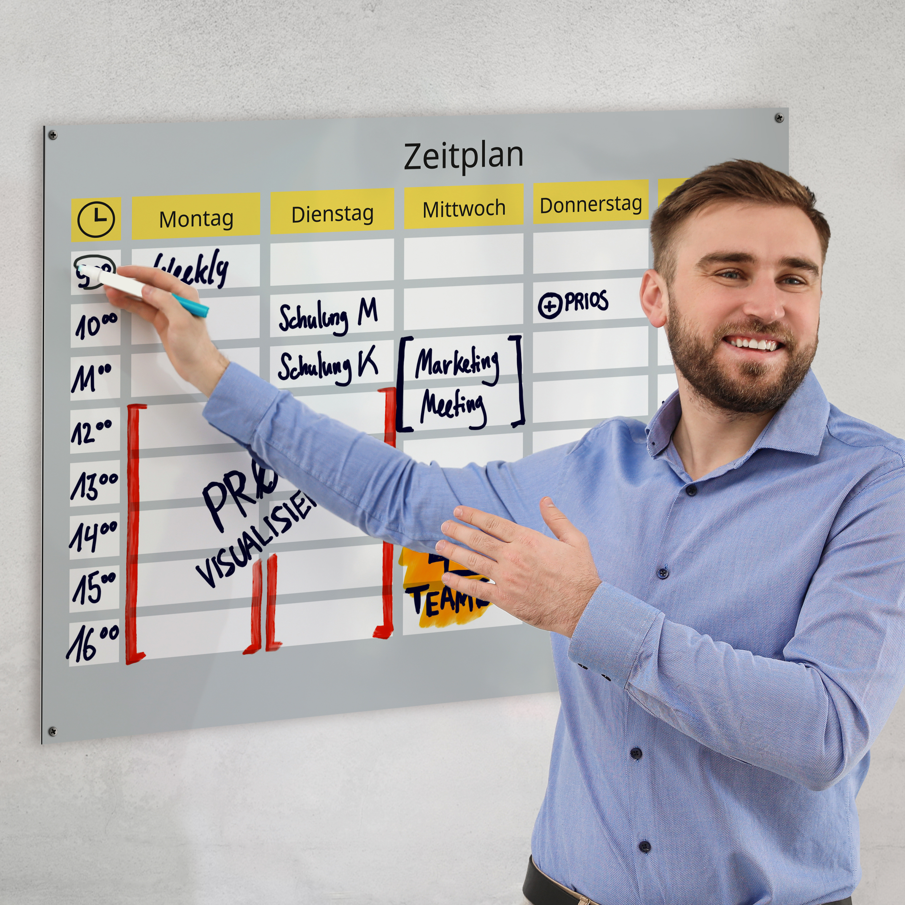 Whiteboard Querformat 29,7 x 21 cm (DIN A4) 7