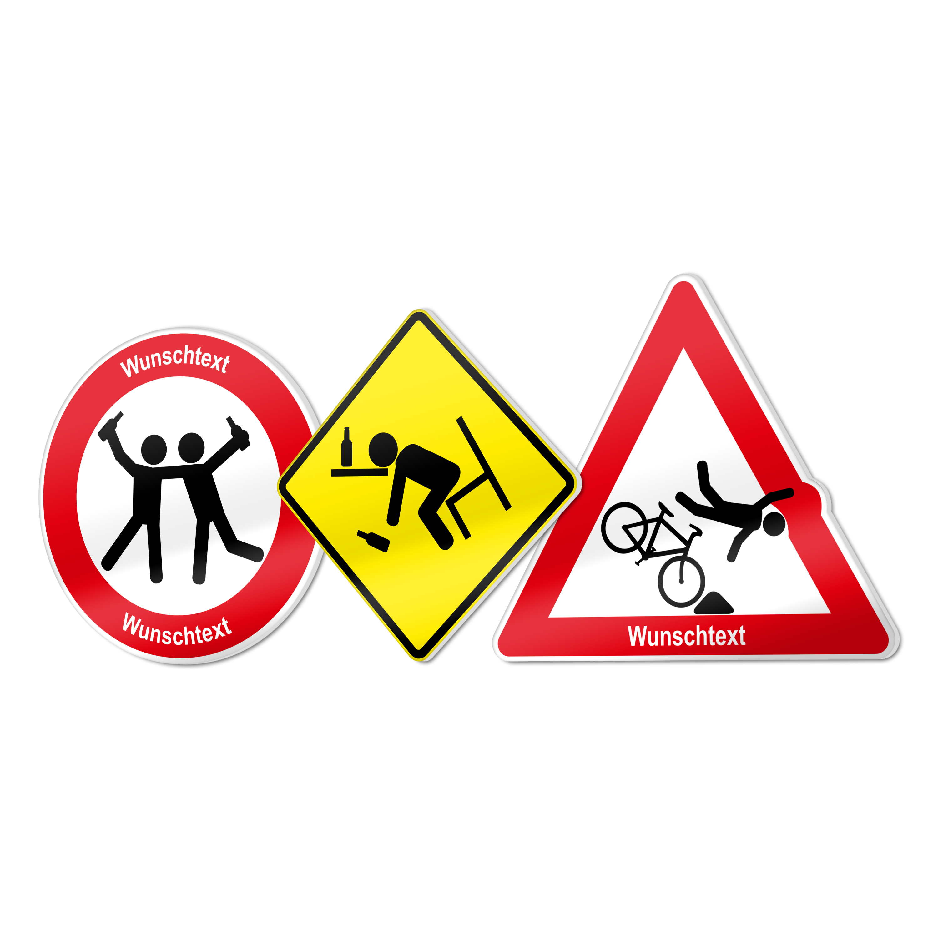 konturgeschnittene Funschilder  15 cm x 15 cm PVC Hartschaum 5 mm 1