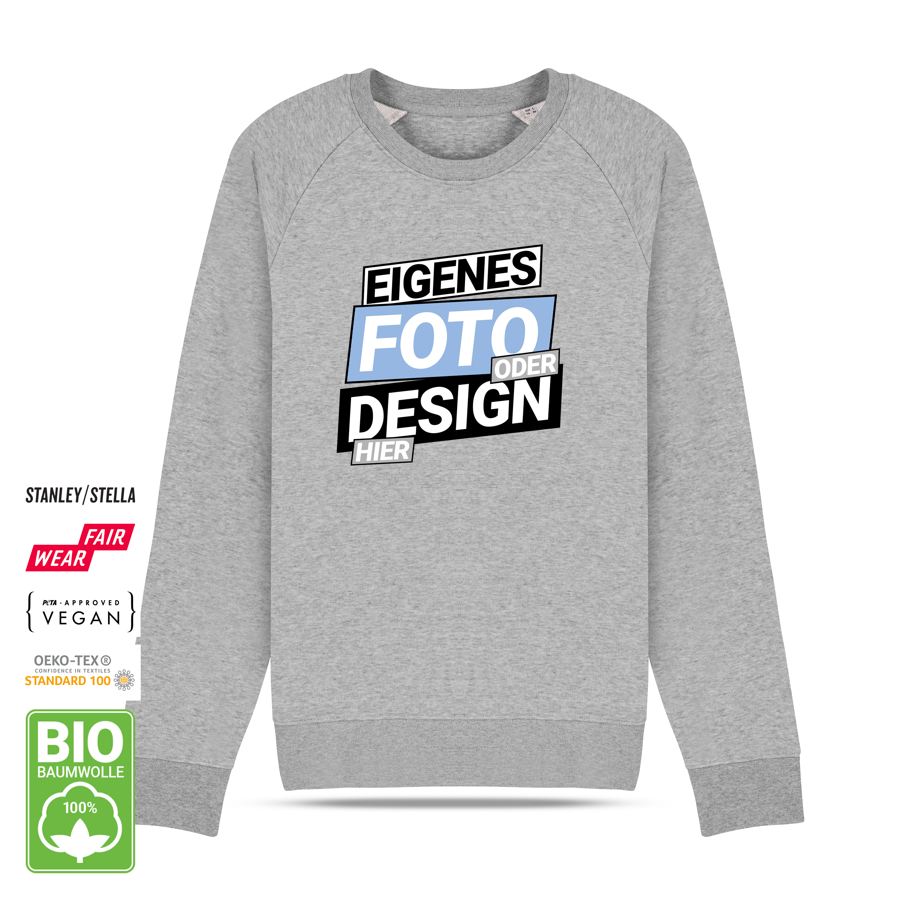 Bio Sweatshirt M Grau meliert 1