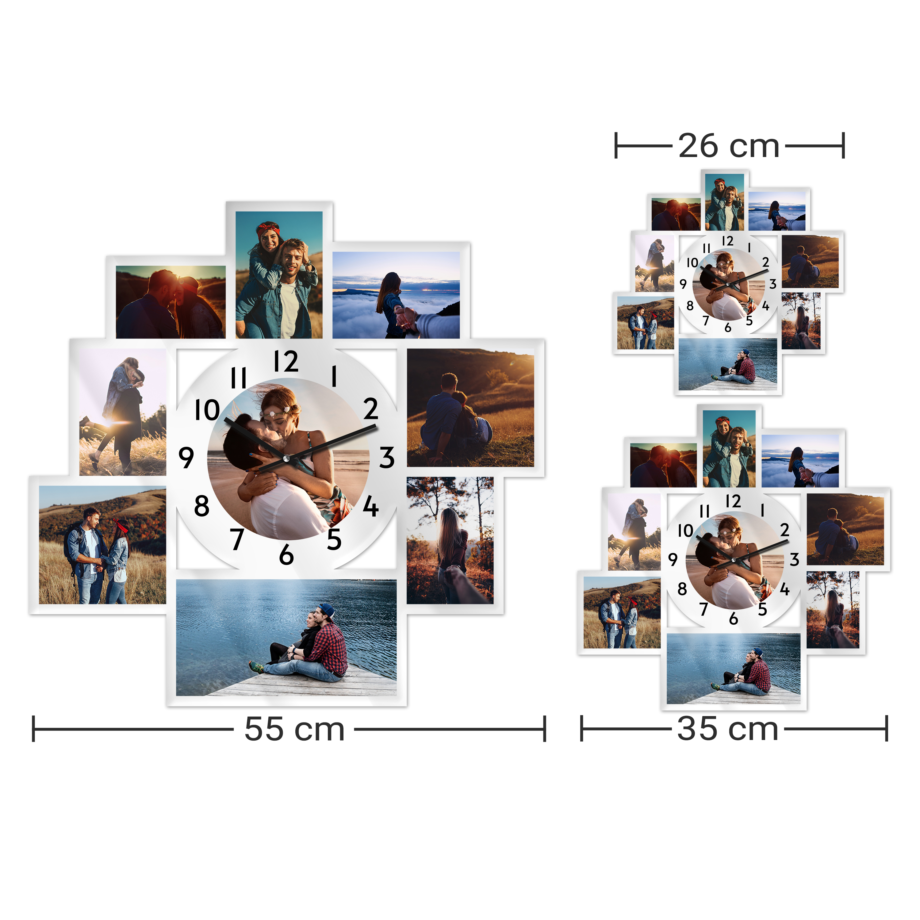 Mehrbild-Fotouhr "Wanduhr" klein (26 cm x 25,5 cm) Acrylglas 2