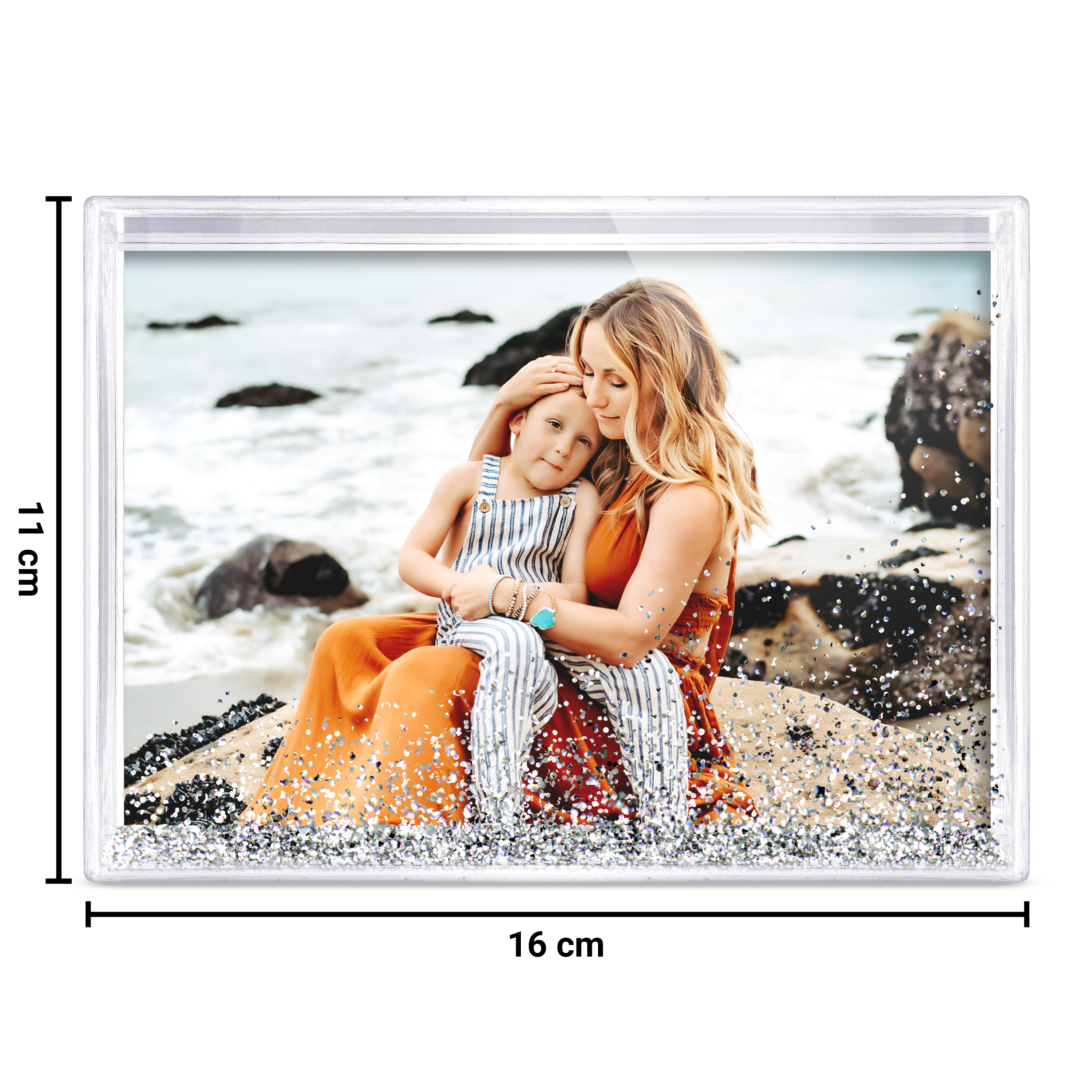 Schüttelrahmen Silber Glitzer 2