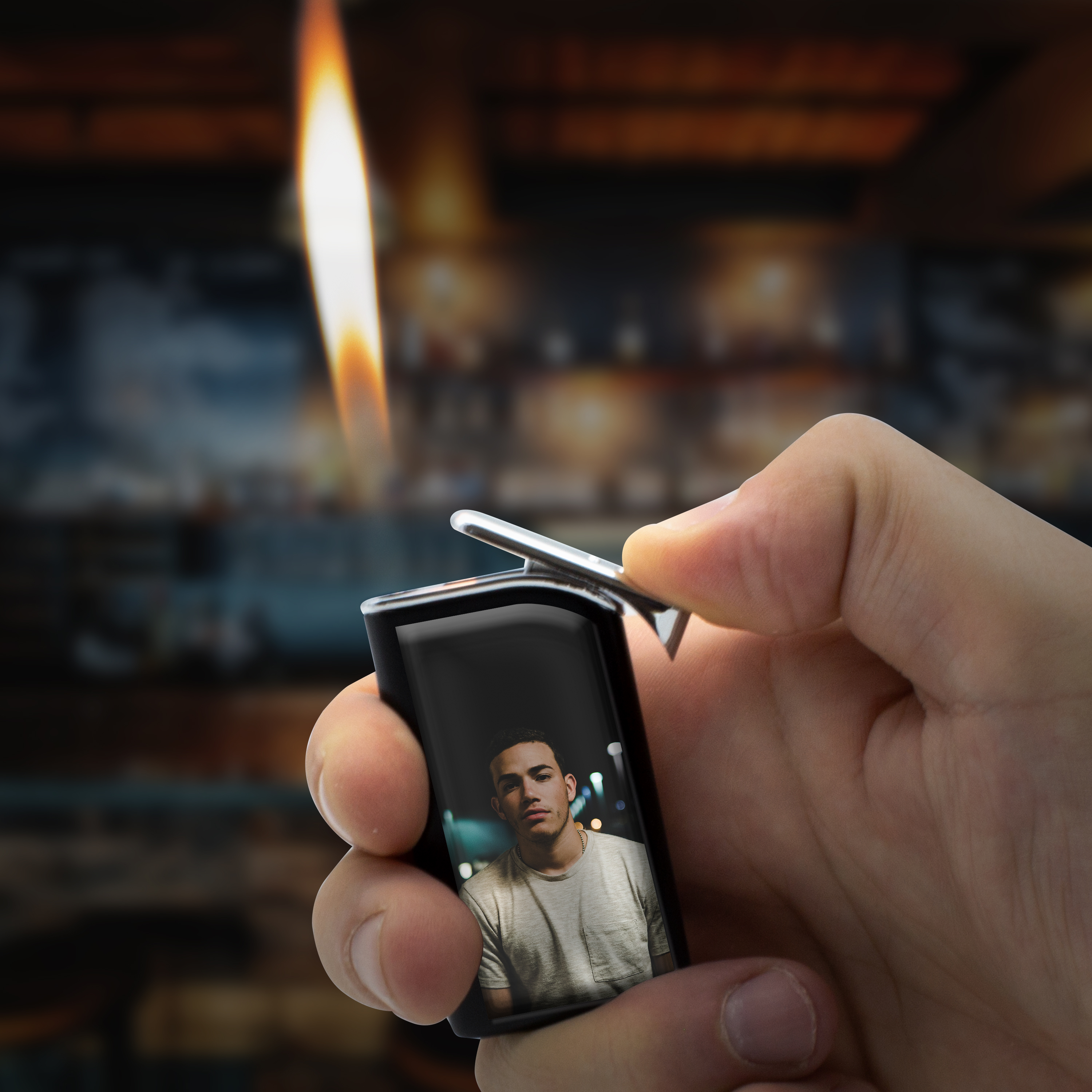 Metall-Feuerzeug Schwarz 6