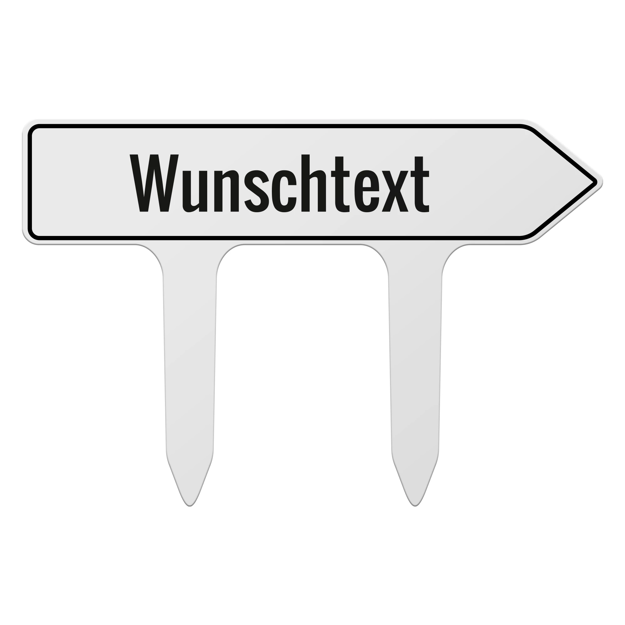 Pfeil-Steckschild Alu-Dibond Weiß 3 mm 30 cm x 20,05 cm 1