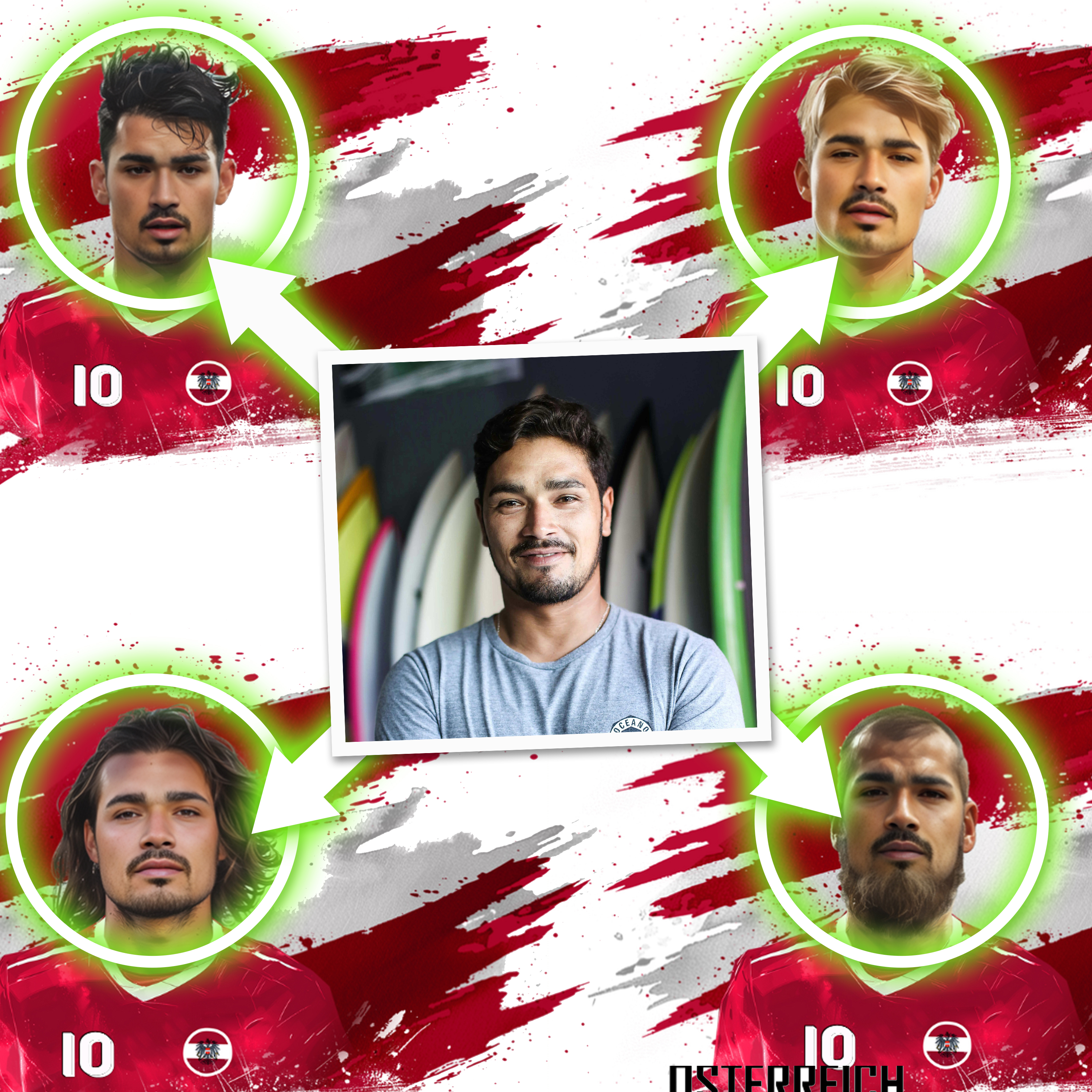 Face Swap Fußballtasse Österreich Weiß 2