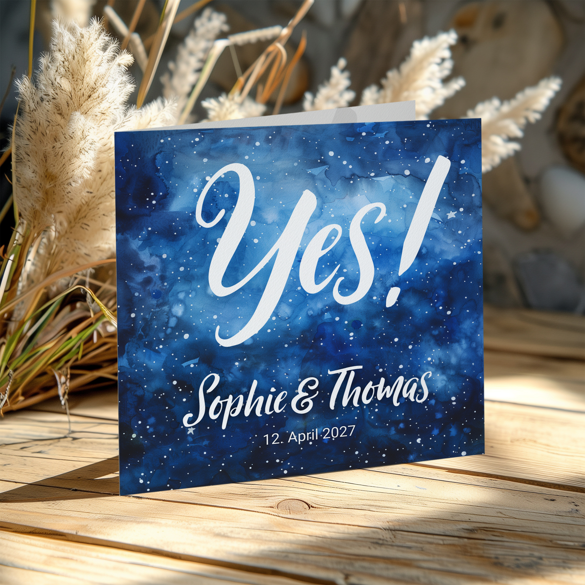 Hochzeitseinladung - Sparkling Stars Quadratische Klappkarte (14,5 x 14,5 cm) 1