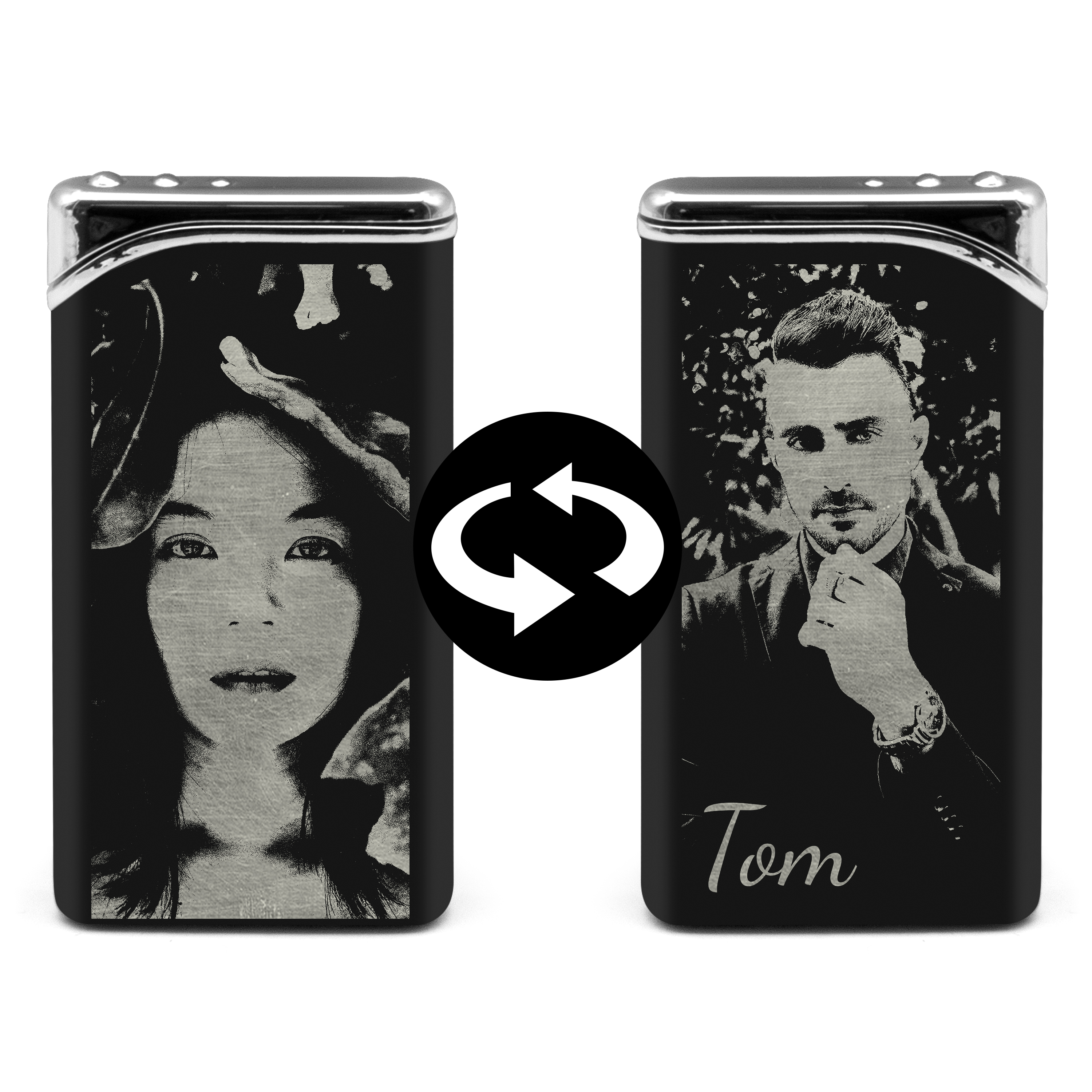 Metall-Feuerzeug Gravur Schwarz 2