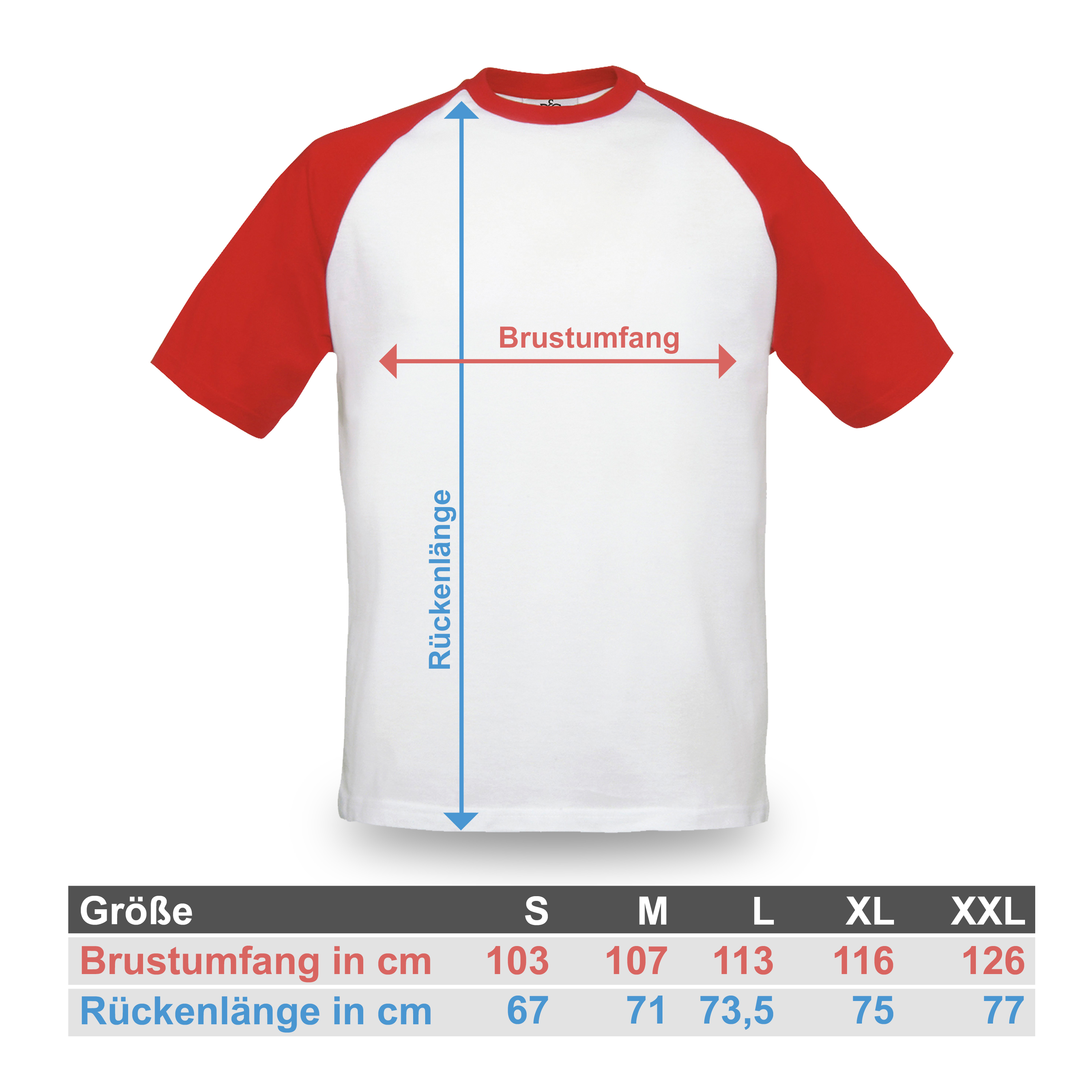 T-Shirt Baseball Weiß/Rot 3