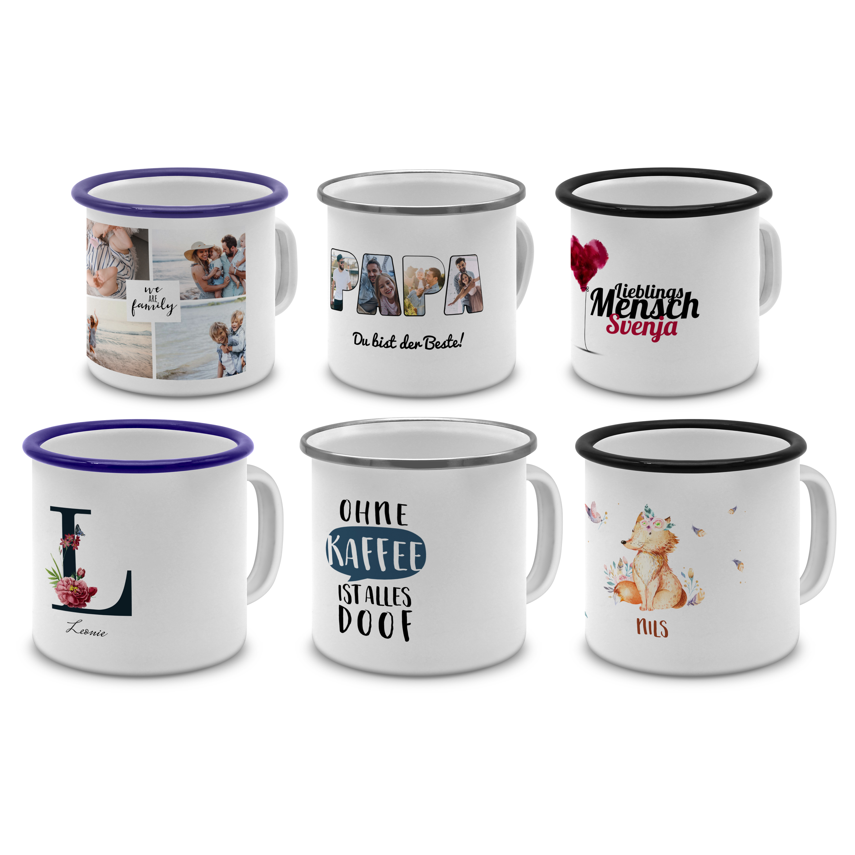 Emaille Tasse 300 ml Standard Schwarz 3