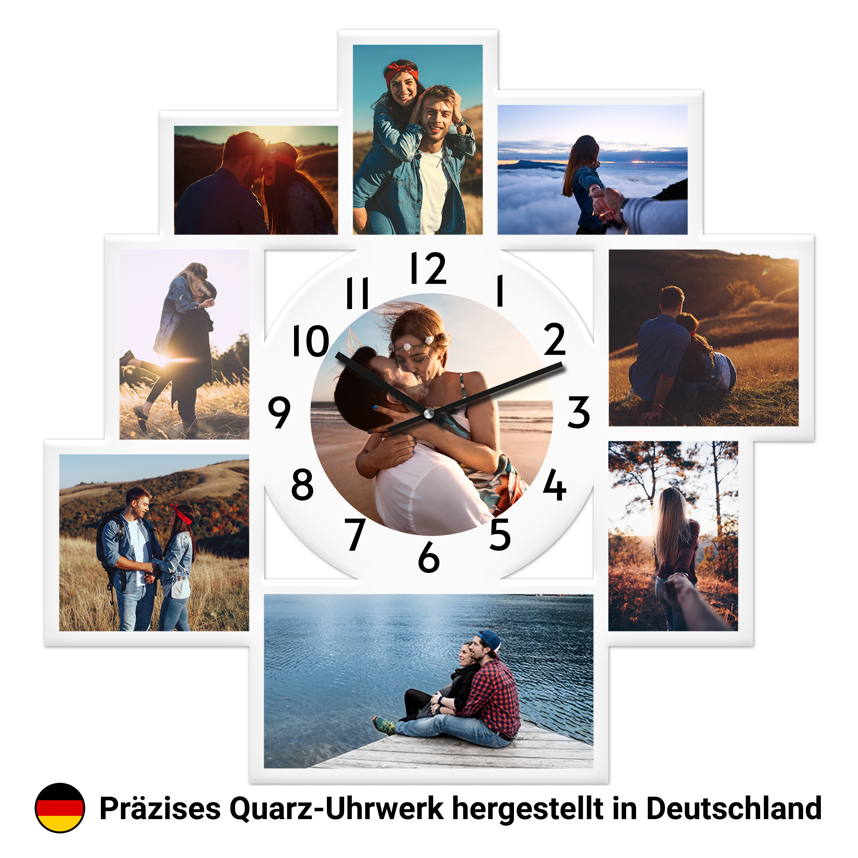 Mehrbild-Fotouhr "Wanduhr" mittel (35 cm x 34,3 cm) PVC Hartschaum 1