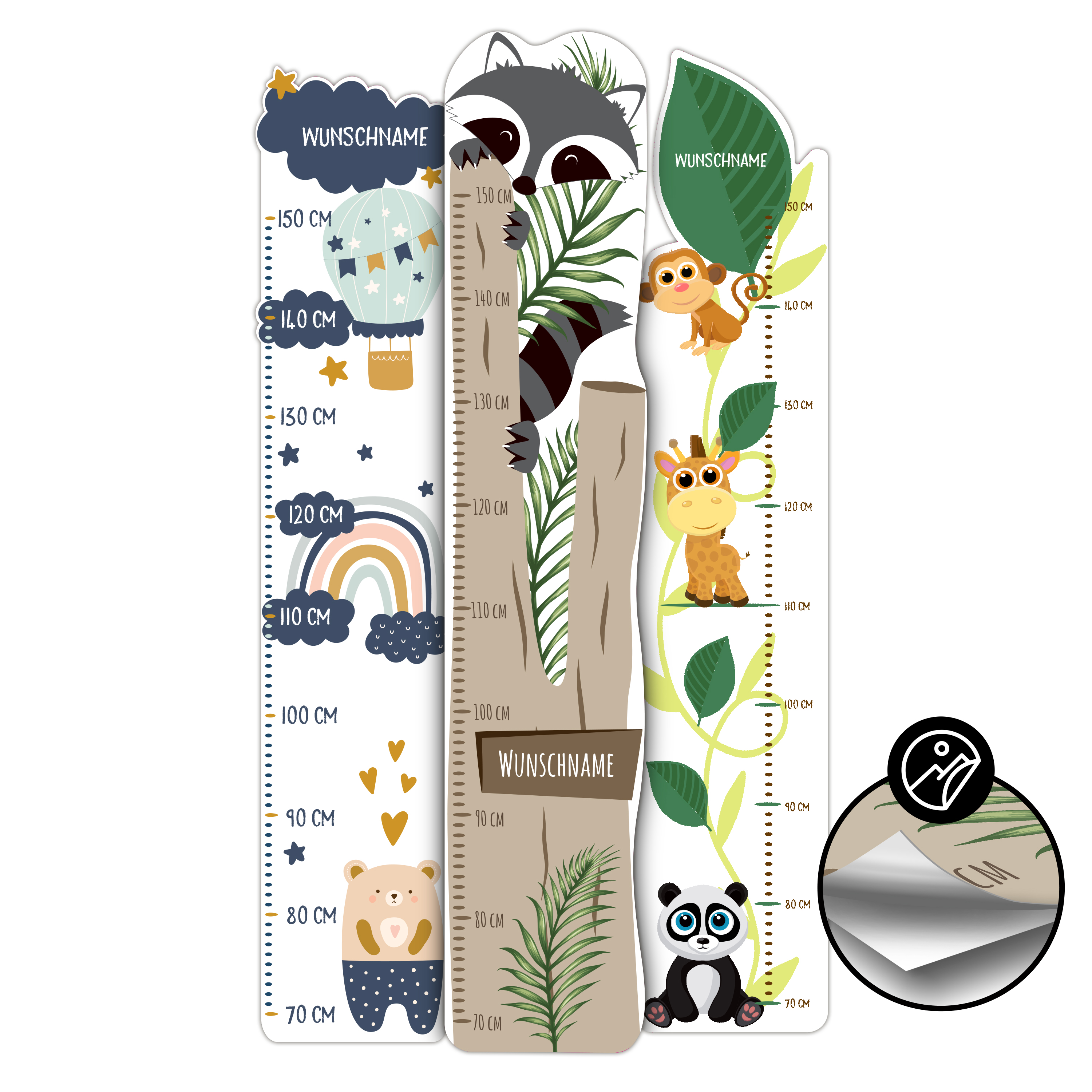 Kindermesslatte 20 cm Wandtattoo-Folie 1