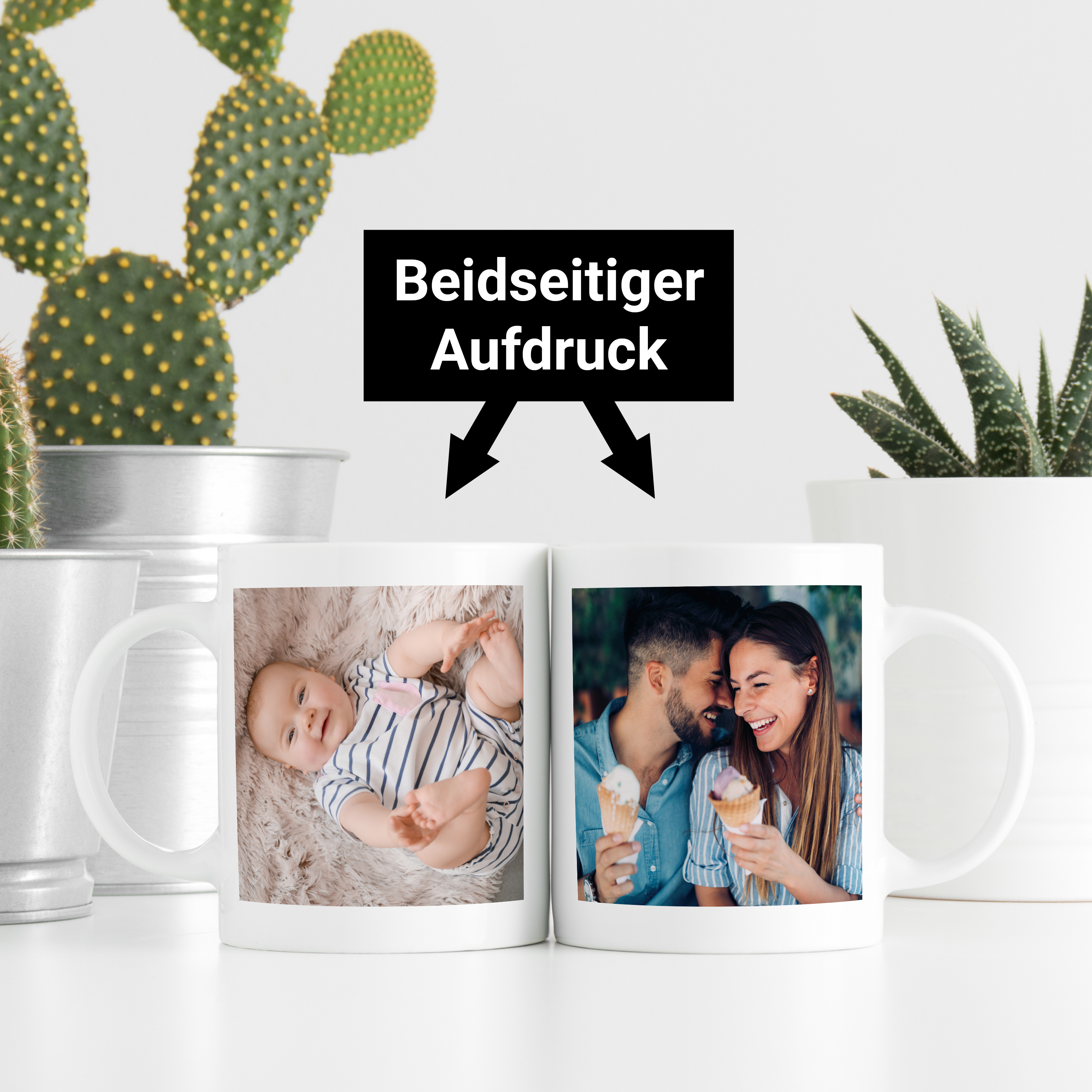 Kaffeebecher Beidseitig Weiß 4