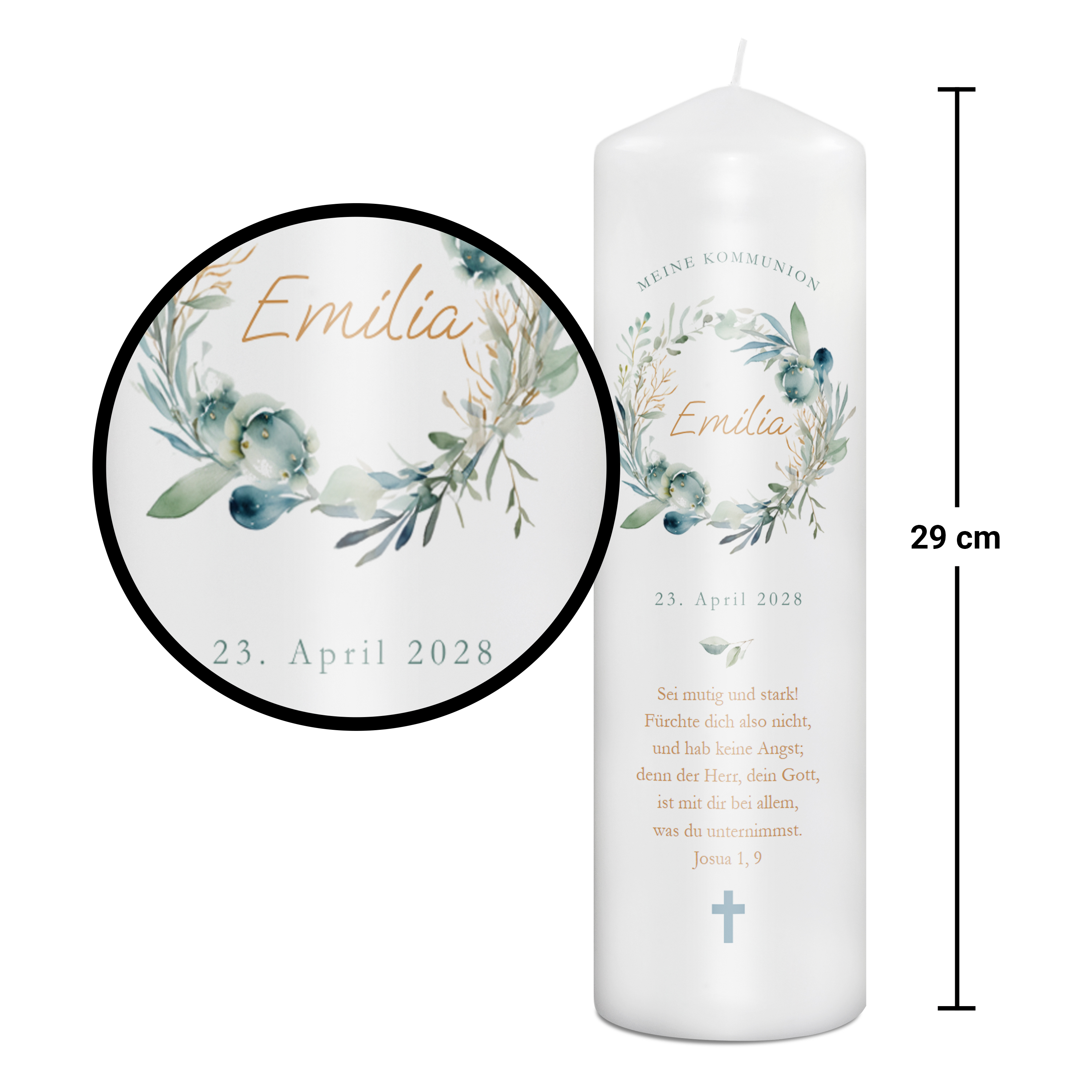 Kommunionkerze 29 cm 2