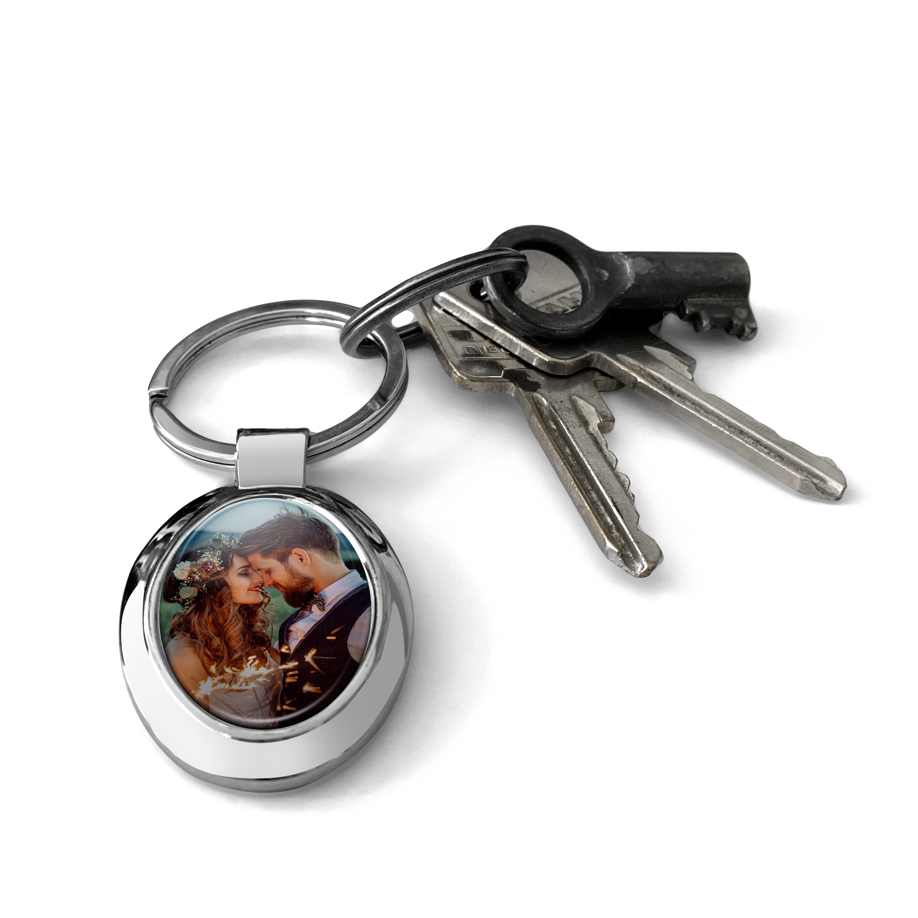 Schlüsselanhänger Chrom Oval 4