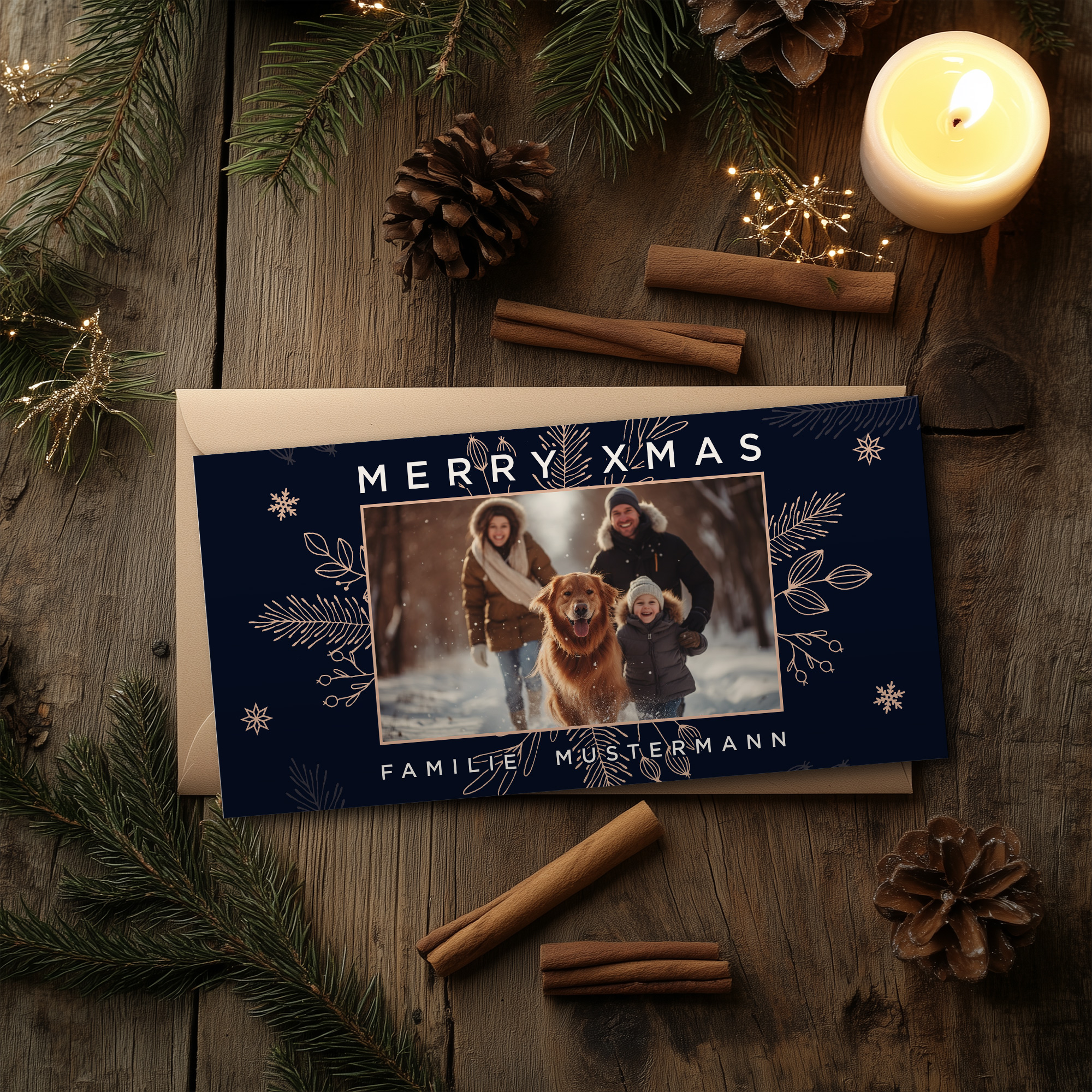 Weihnachtskarte Klappkarte DIN lang Quer (21 x 10,5 cm) 5