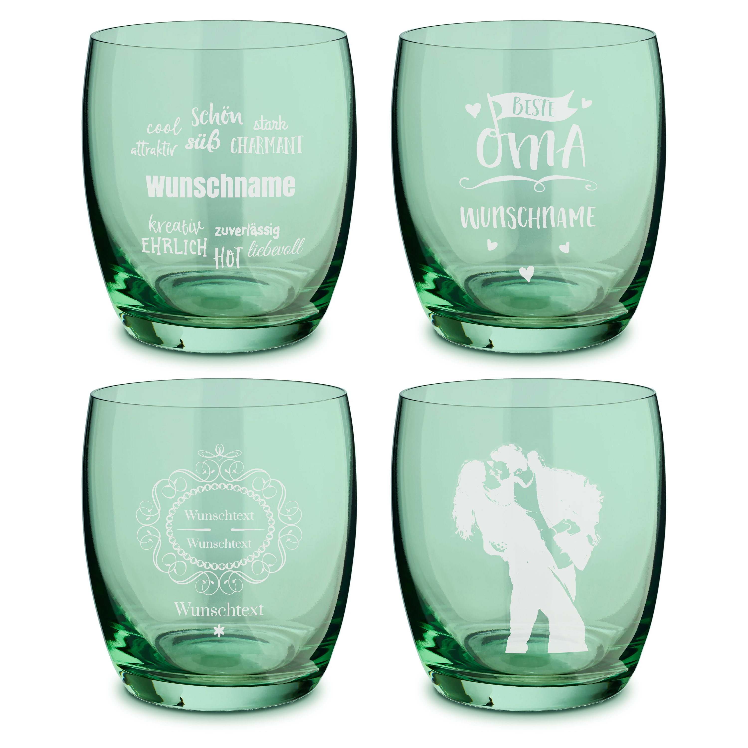 Trinkglas "Farbig" Grün 2