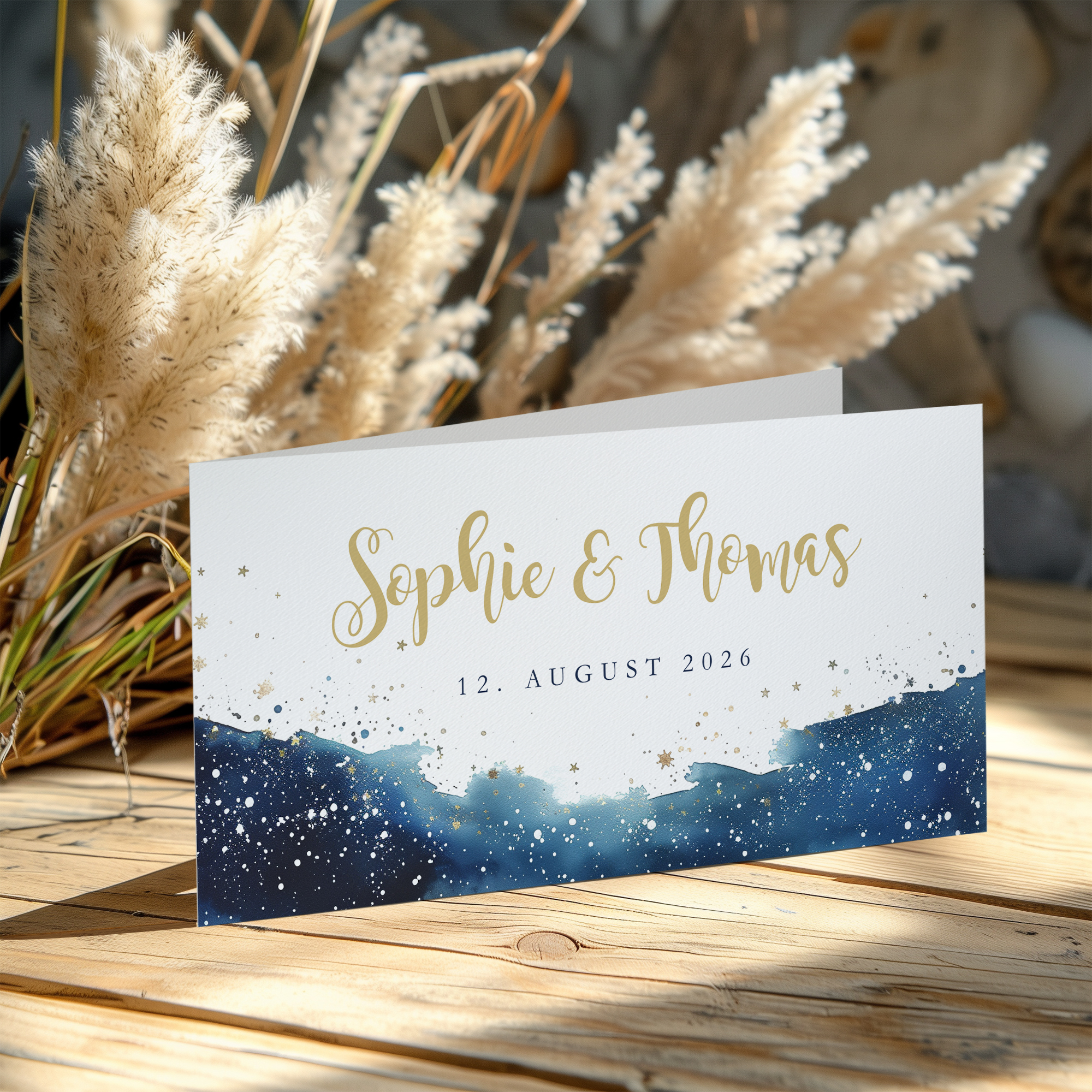 Hochzeitseinladung - Heaven Klappkarte DIN lang Quer (21 x 10,5 cm) 1