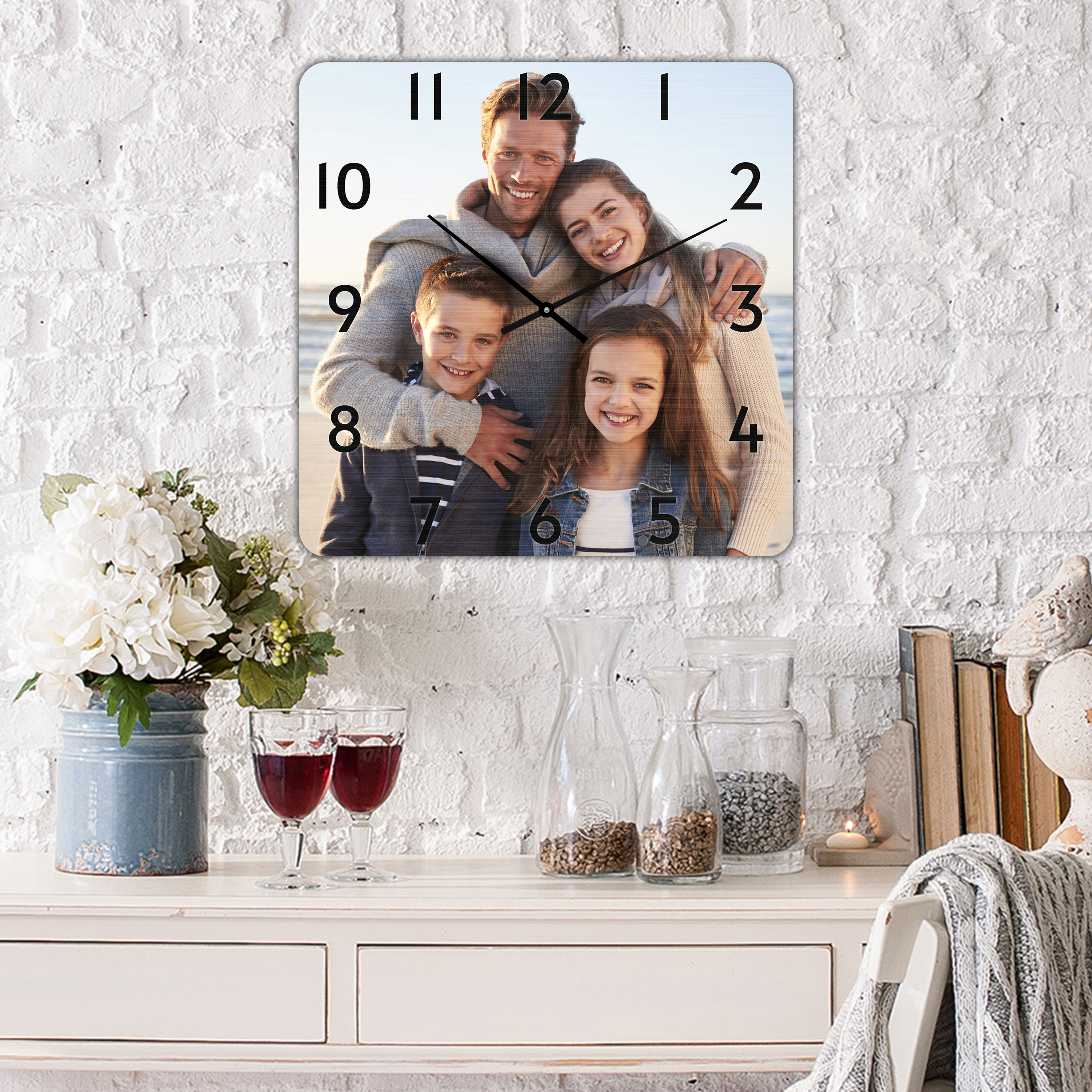 Wanduhr eckig klein (26 cm) Holz 7