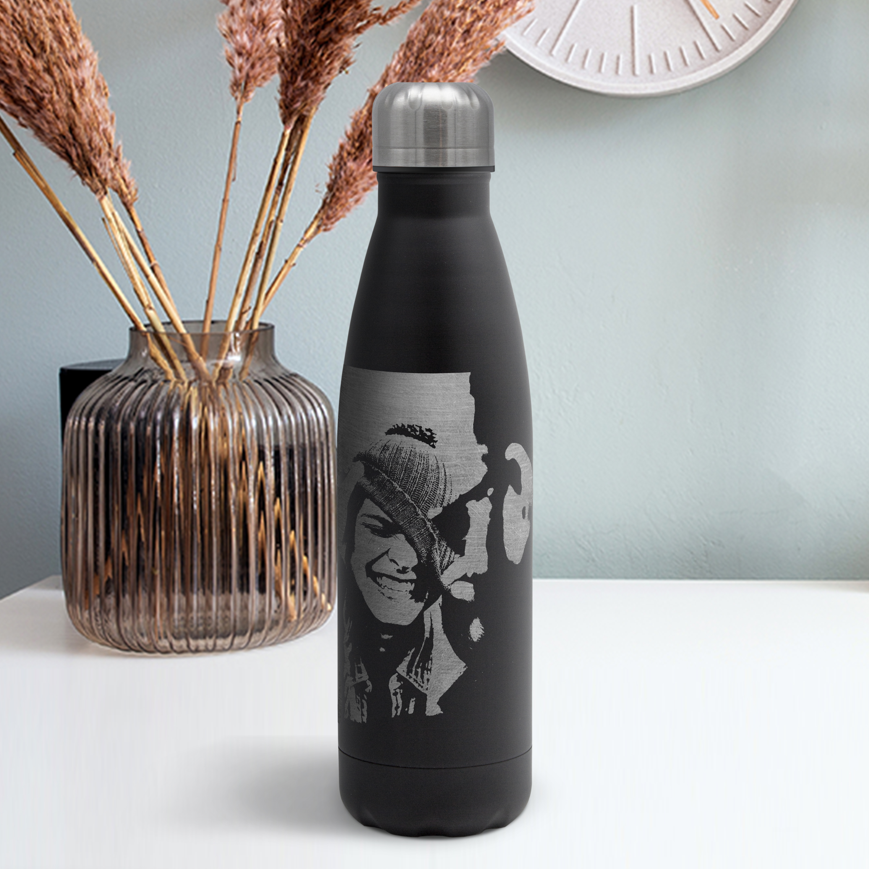 Thermo-Trinkflasche Gravur Schwarz 0,5 Liter 4