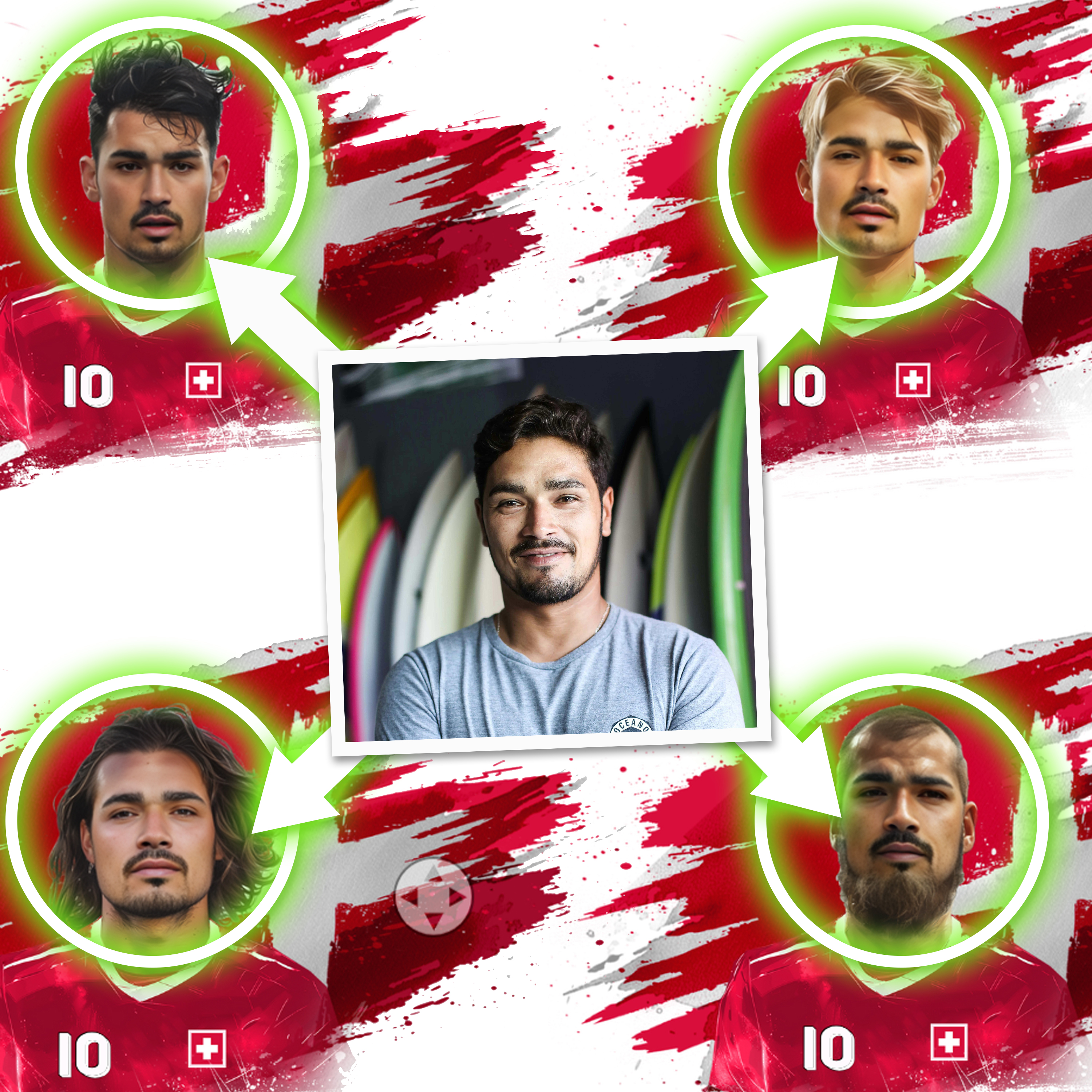 Face Swap Fußballtasse Schweiz Weiß 2