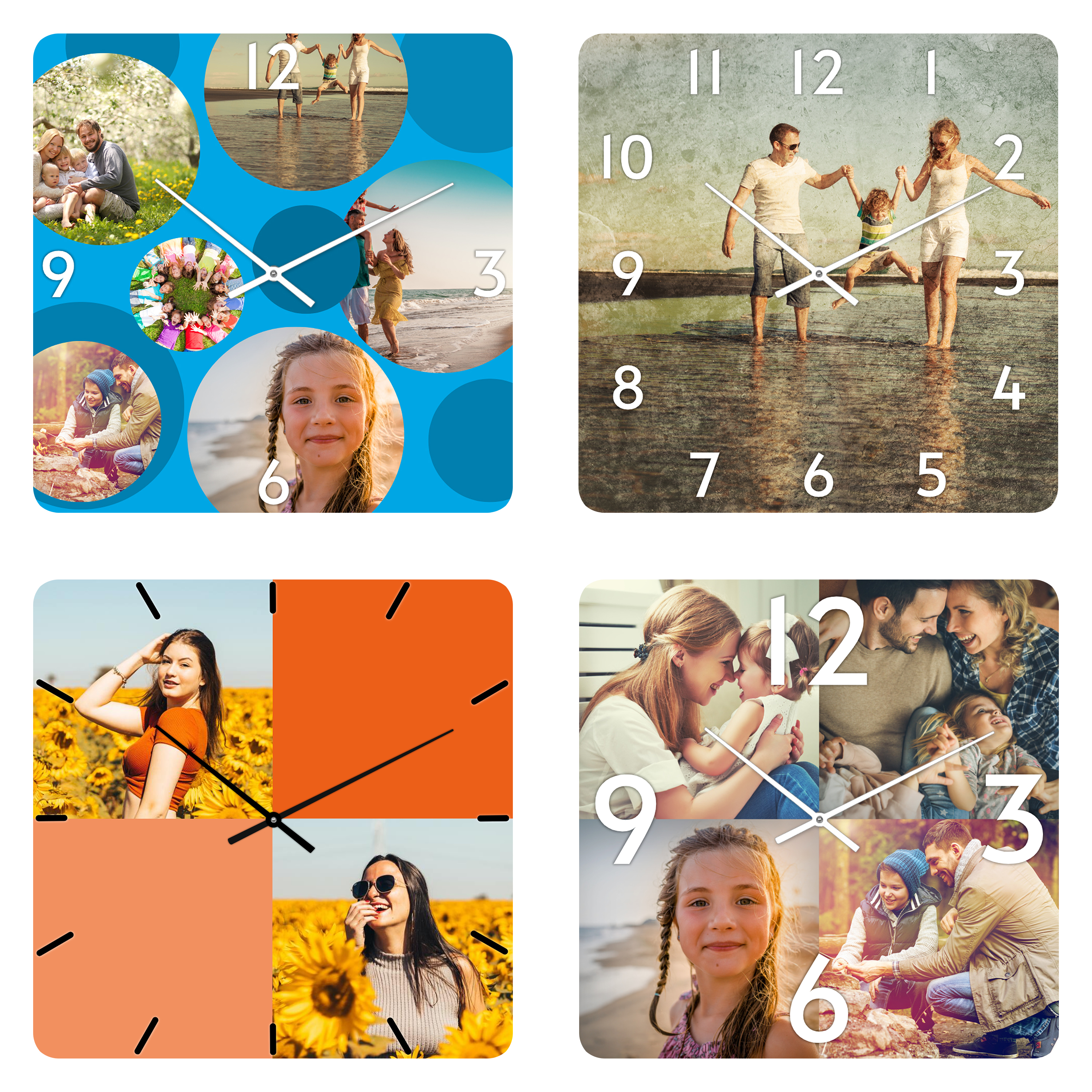 Wanduhr eckig klein (26 cm) PVC Hartschaum 3