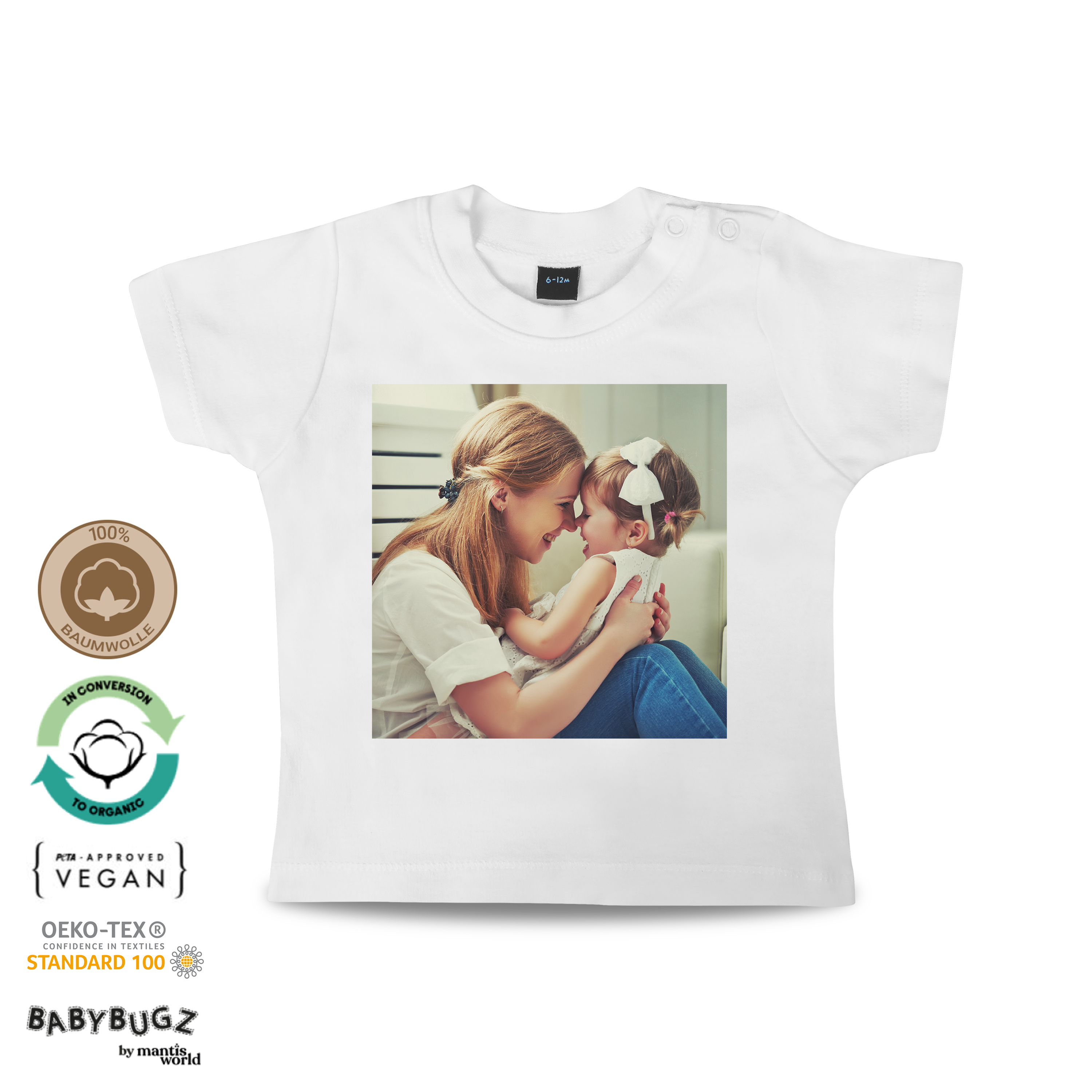 Baby Bio T-Shirt 0-3 Monate Weiß 1