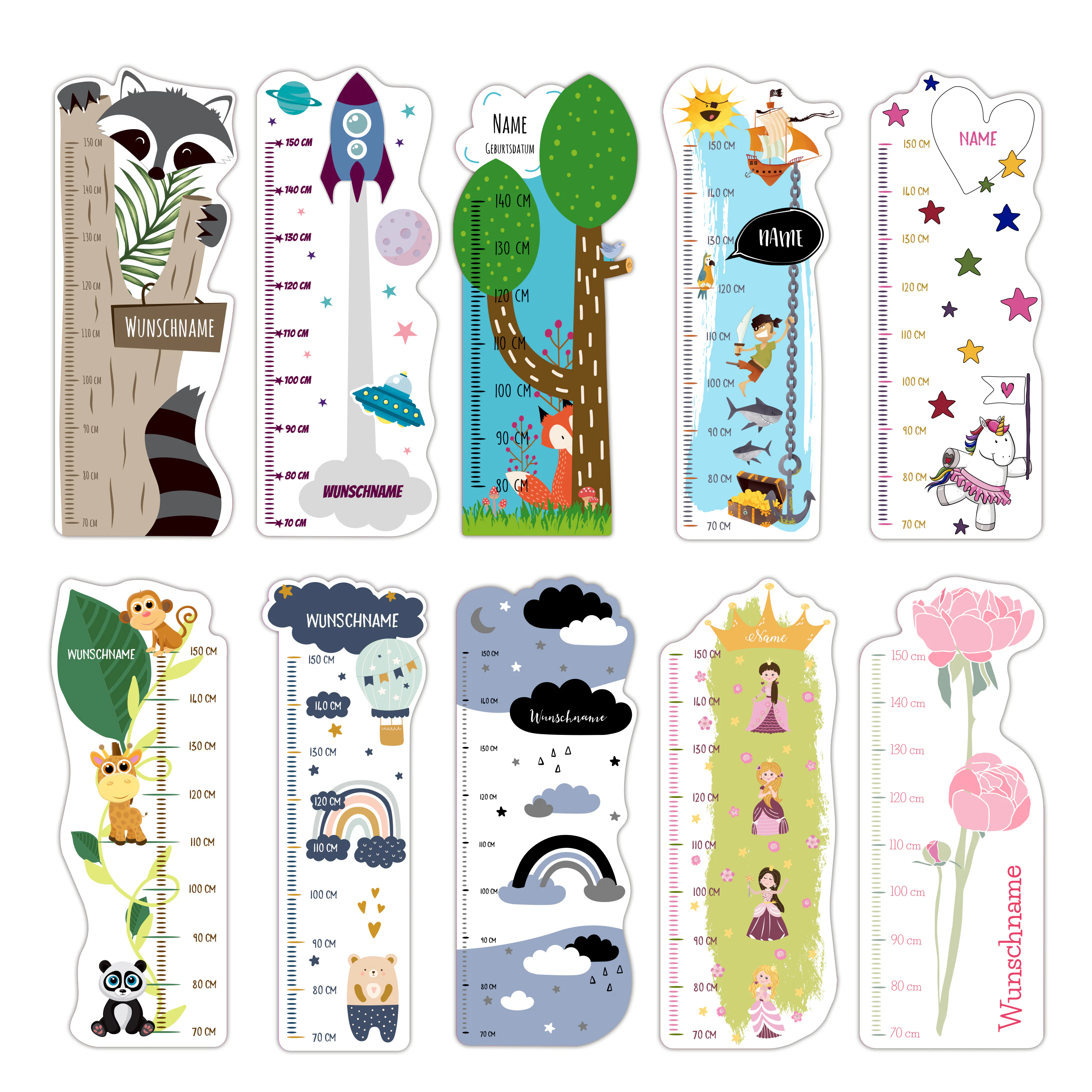 Kindermesslatte 40 cm Wandtattoo-Folie 5