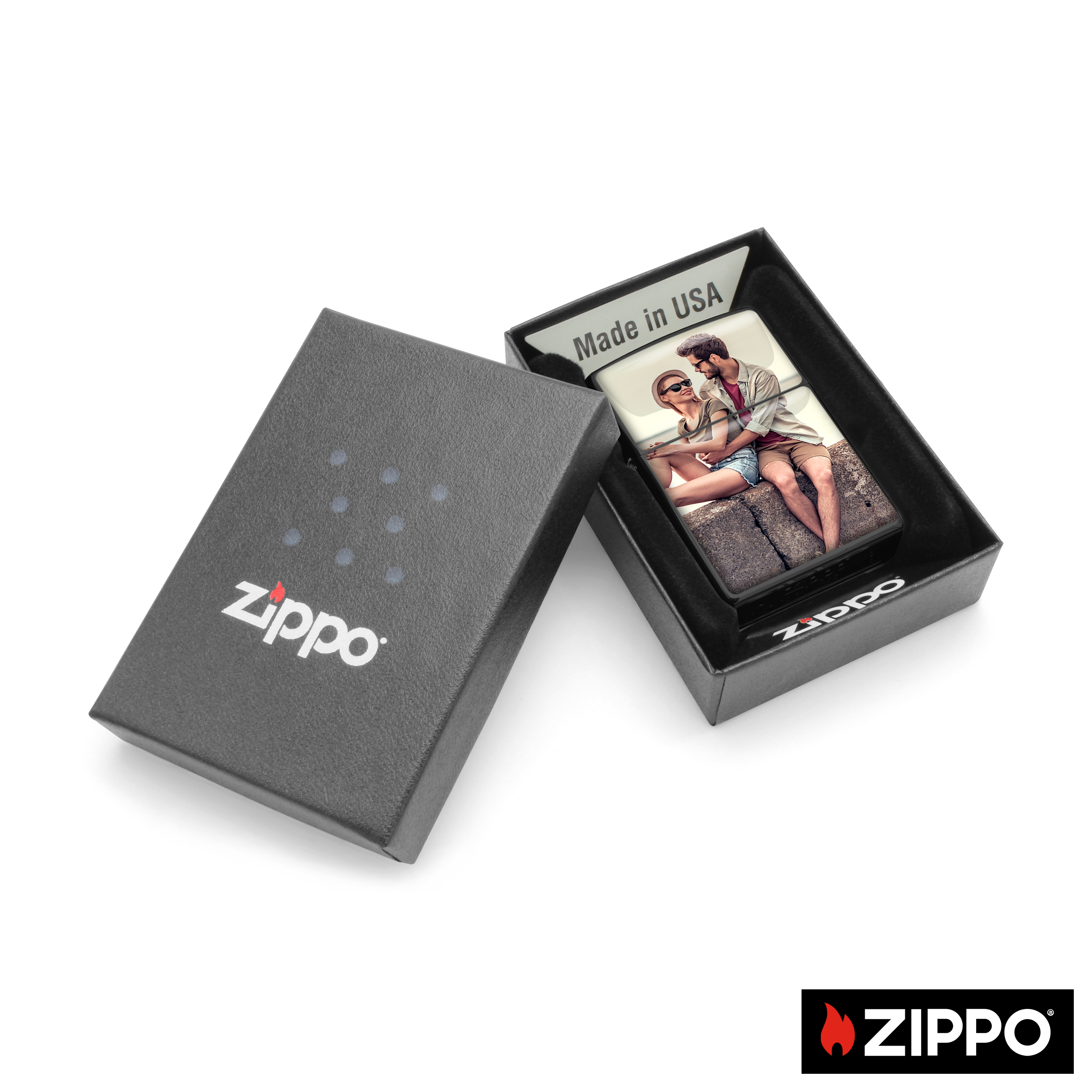 Zippo Schwarz einseitig 3