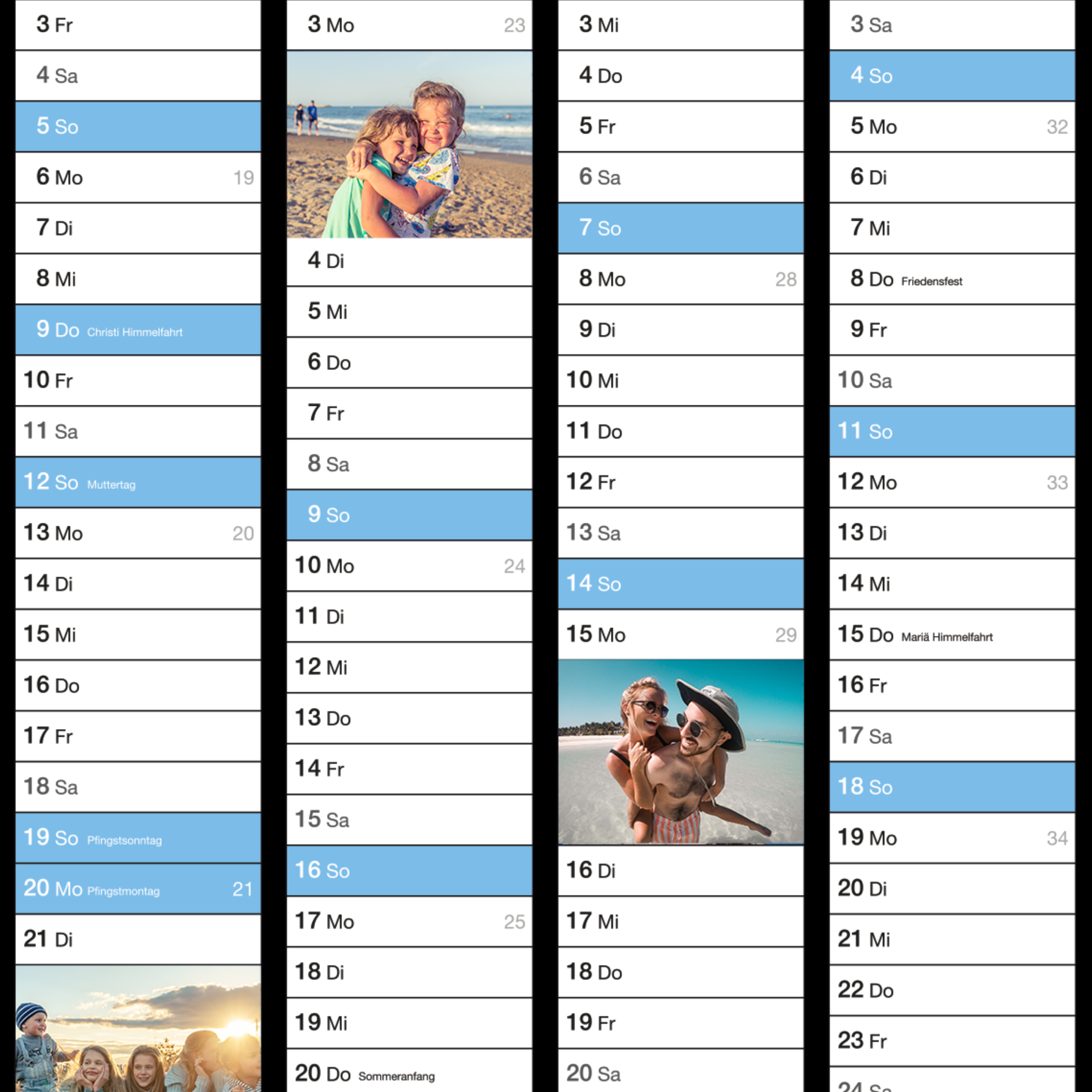 Wandplaner DIN A2 (59,4 x 42 cm) Bilderdruck-Papier 2