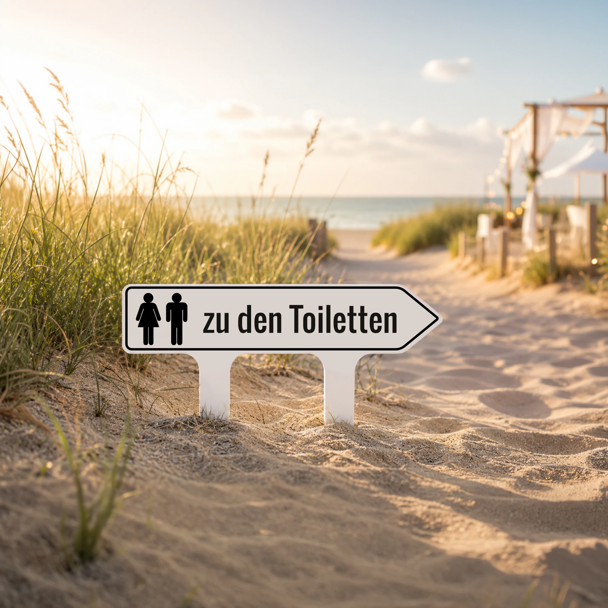 Pfeil-Steckschild Alu-Dibond Weiß 3 mm 30 cm x 20,05 cm 6
