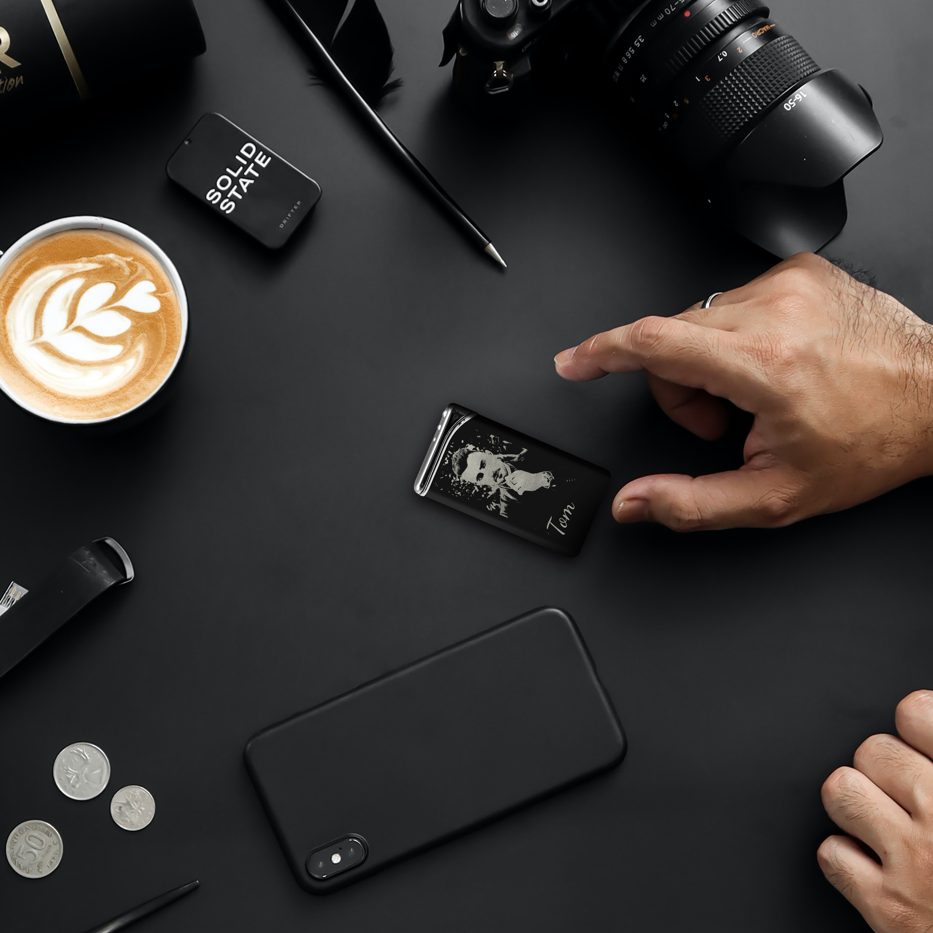 Metall-Feuerzeug Gravur Schwarz 7