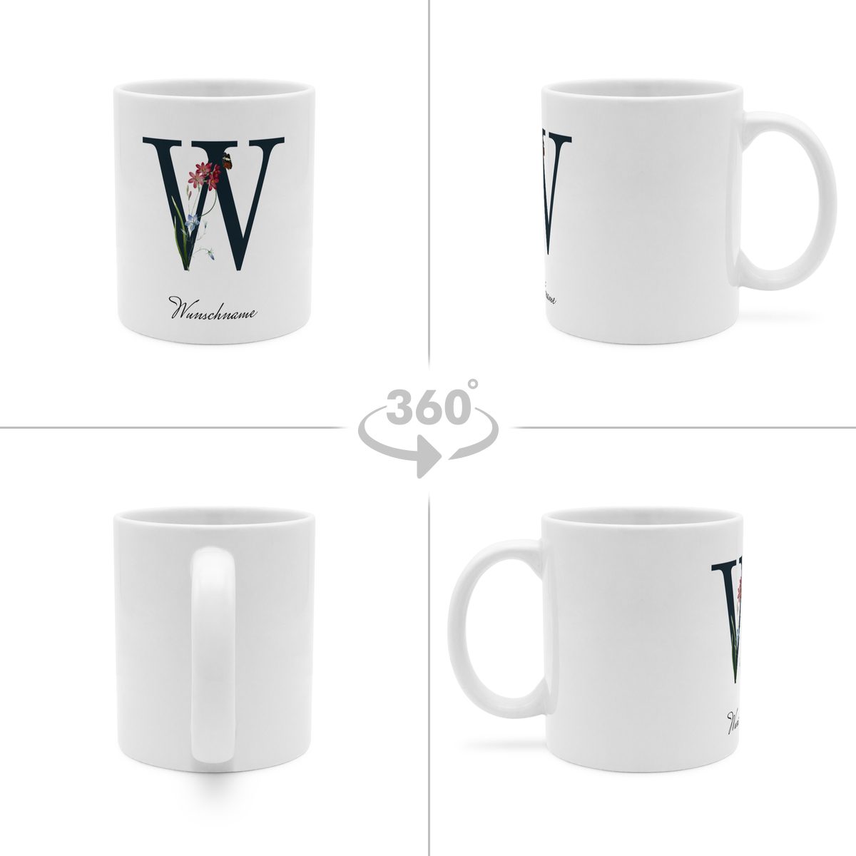 Initialentasse Standard Weiß 3